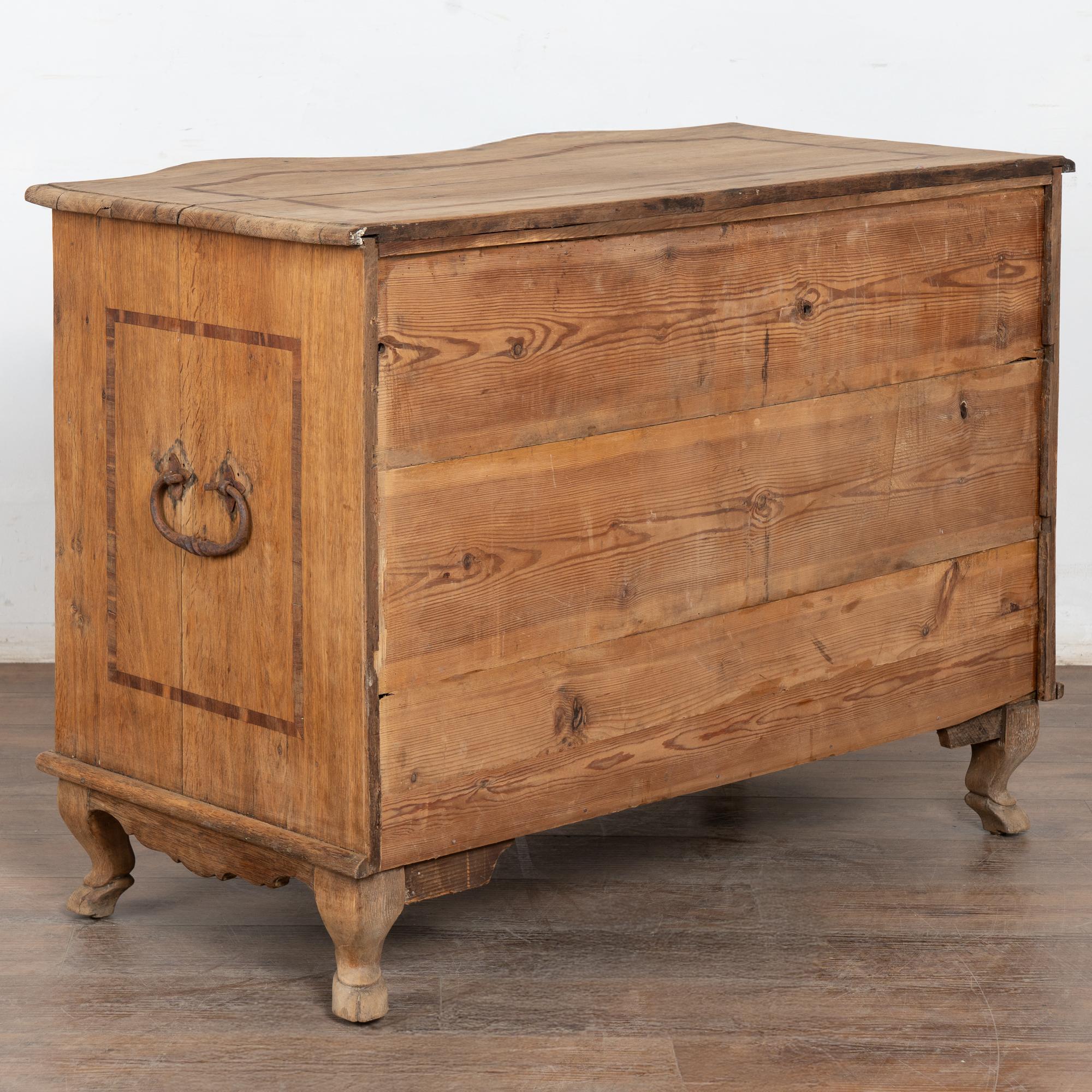 Late 18th Century Swedish Inlaid Oak Commode Chest of Three Drawers For Sale 9