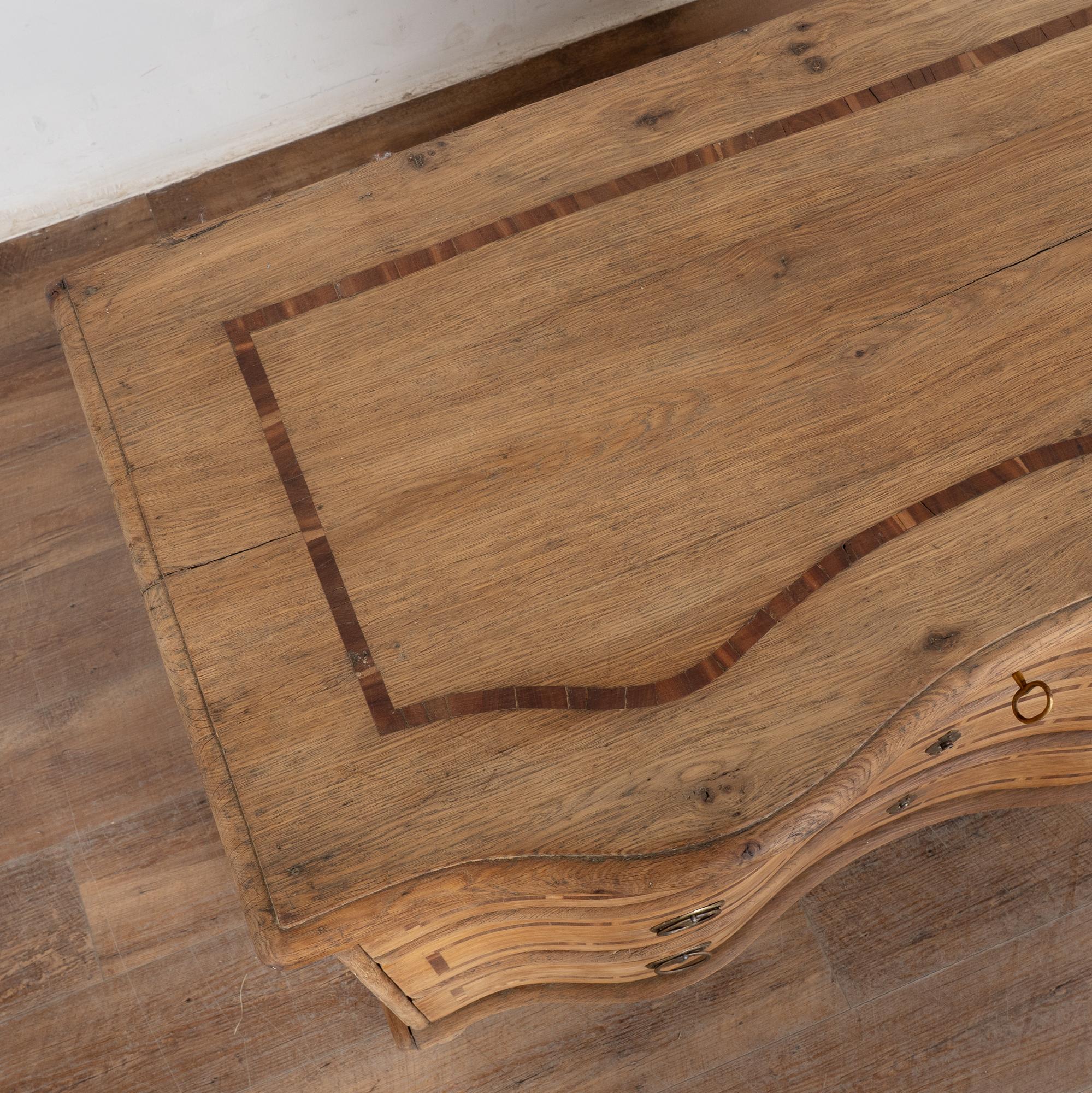 Late 18th Century Swedish Inlaid Oak Commode Chest of Three Drawers For Sale 1