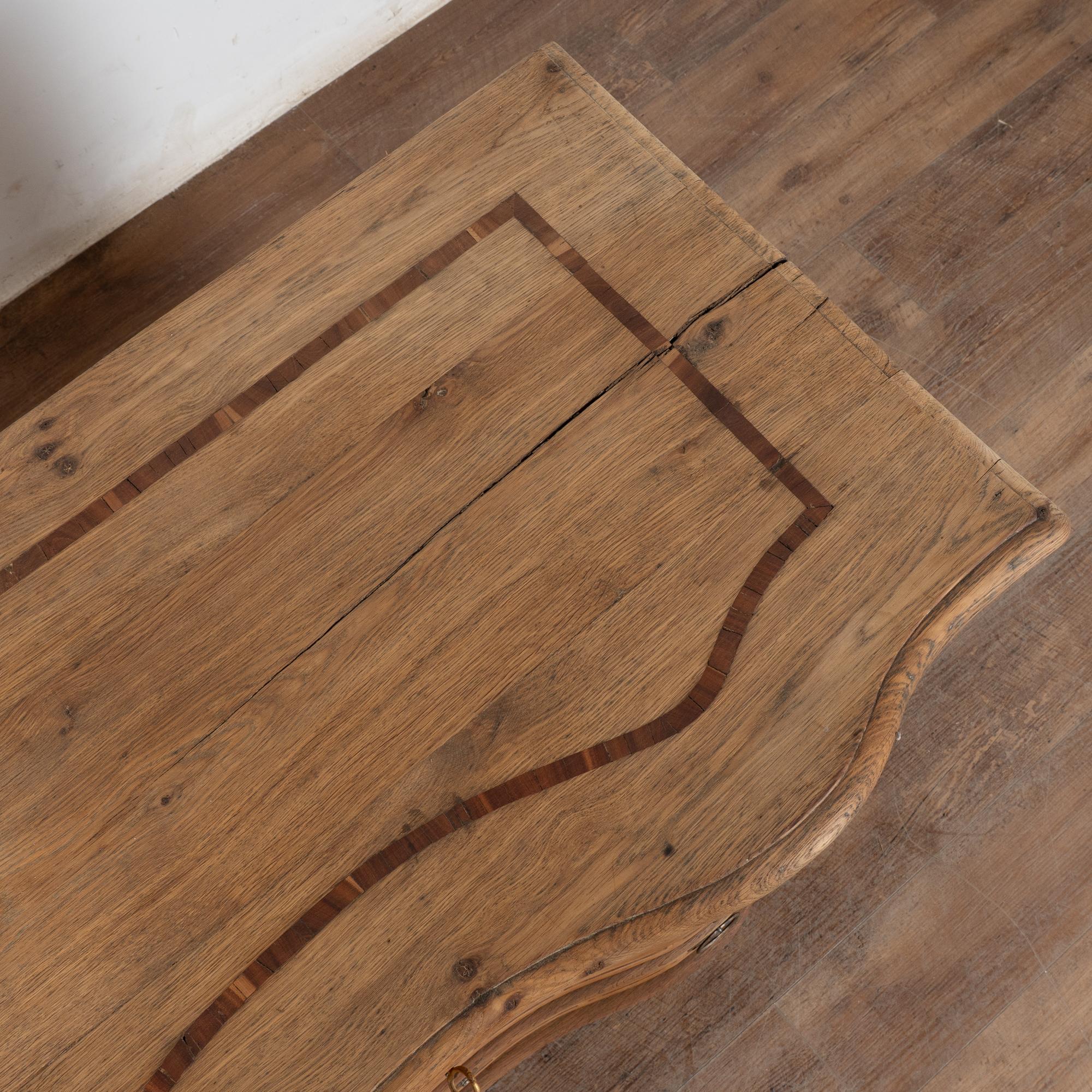 Late 18th Century Swedish Inlaid Oak Commode Chest of Three Drawers For Sale 3