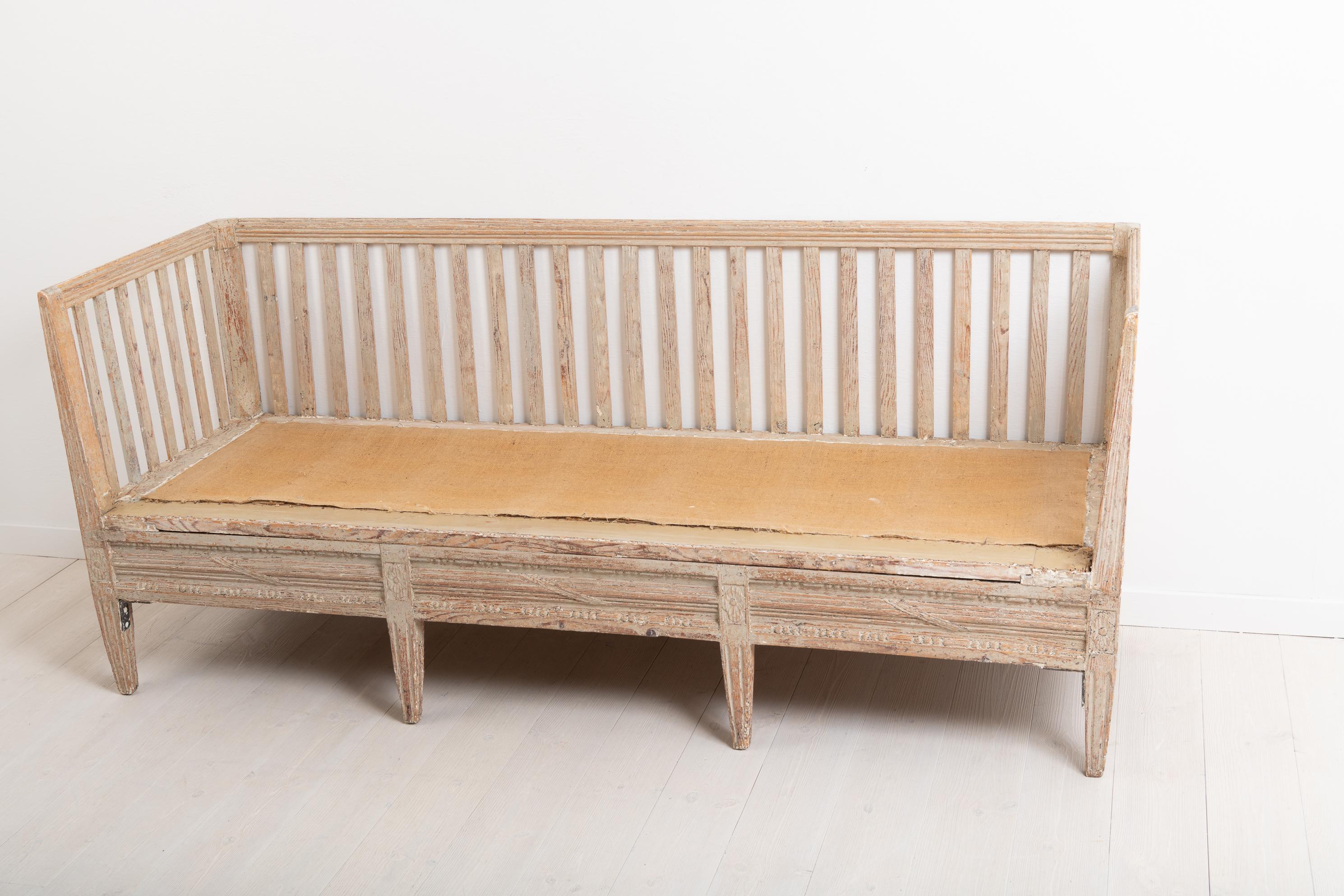 Late 18th Century Swedish Neoclassic Sofa Bench 4