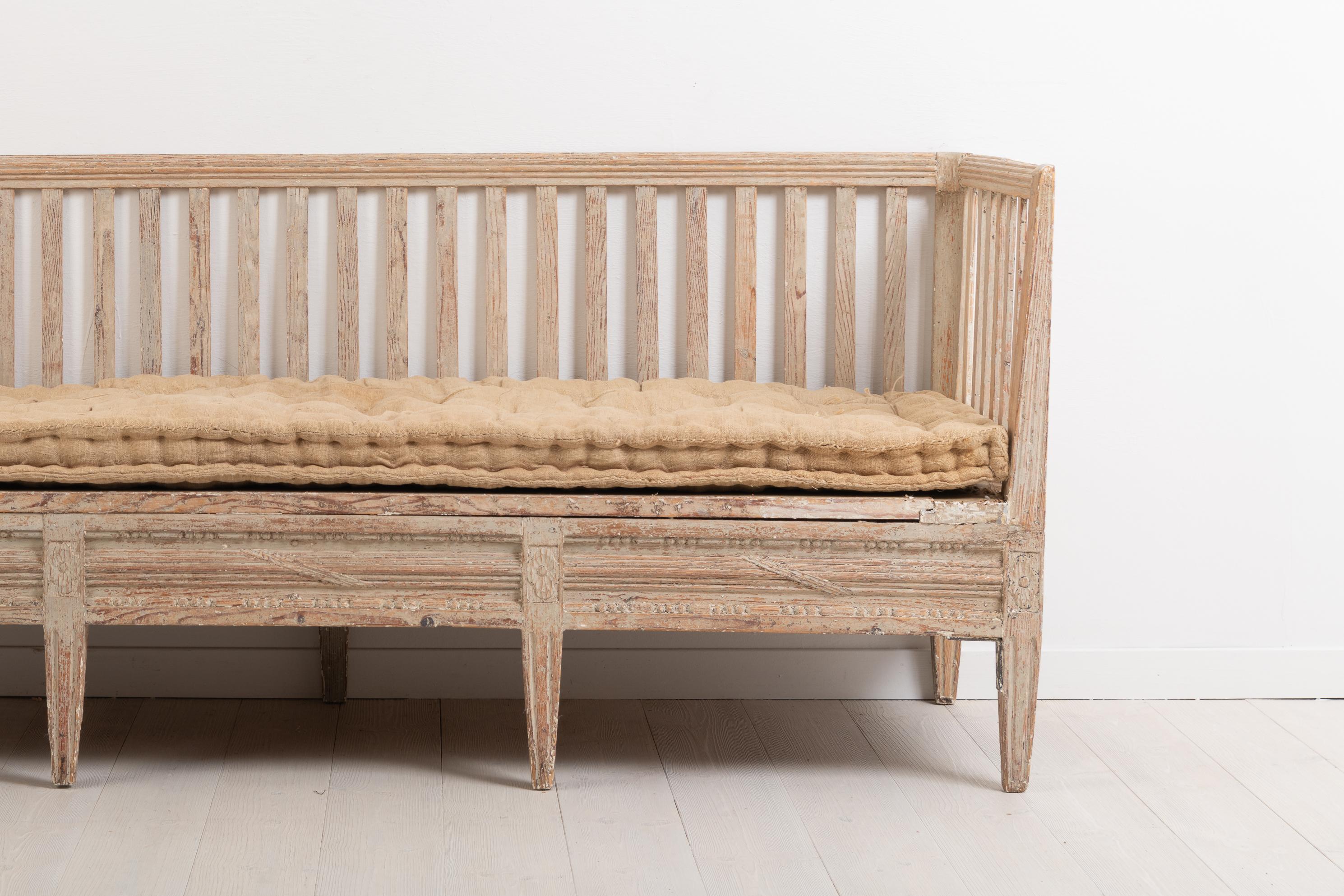 Hand-Crafted Late 18th Century Swedish Neoclassic Sofa Bench