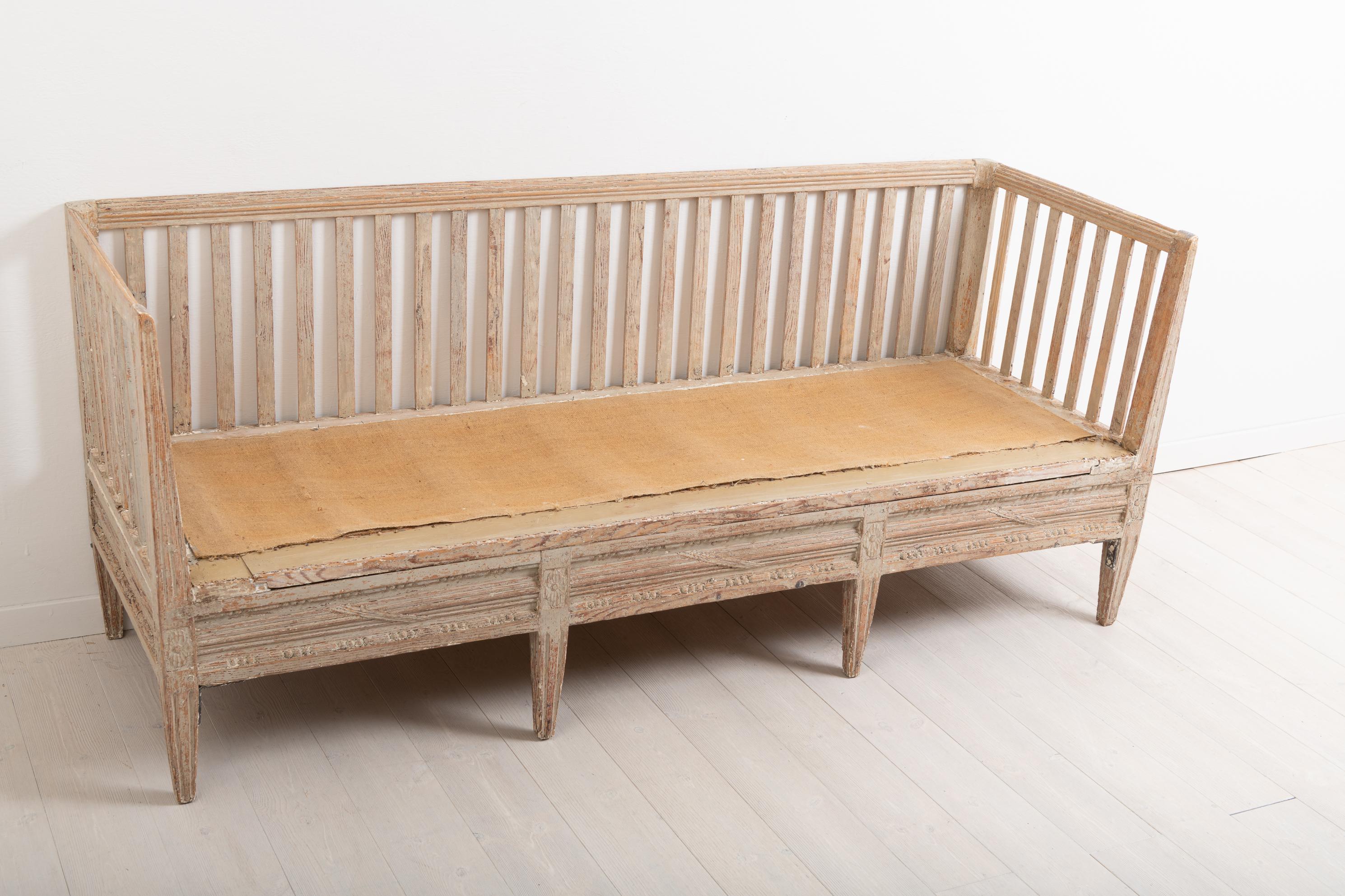 Late 18th Century Swedish Neoclassic Sofa Bench 3
