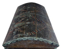 Late 18th Century Swedish Oak and Hand Painted Dome Top Trunk