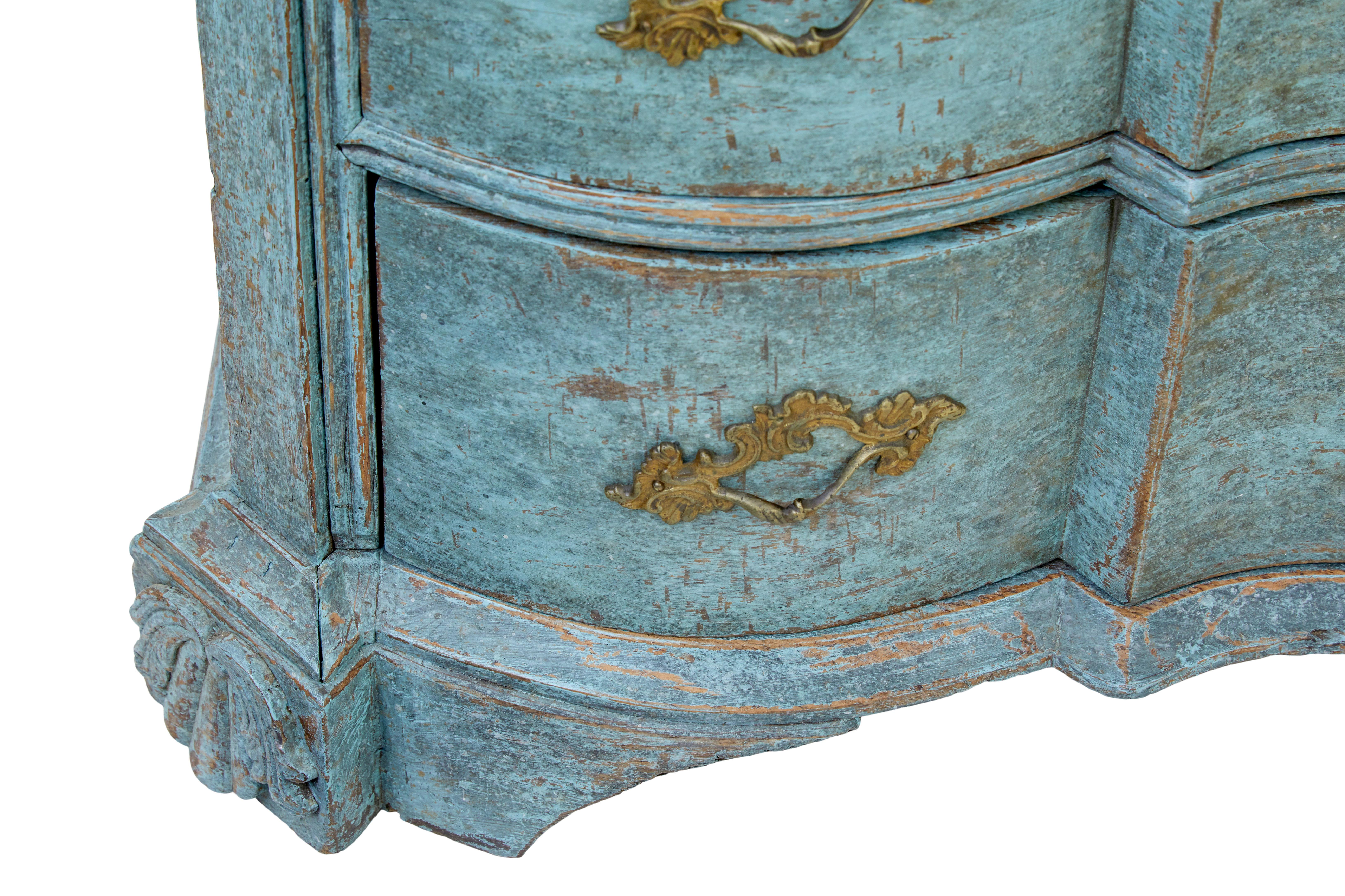 Late 18th century Swedish oak painted bureau bookcase For Sale 4