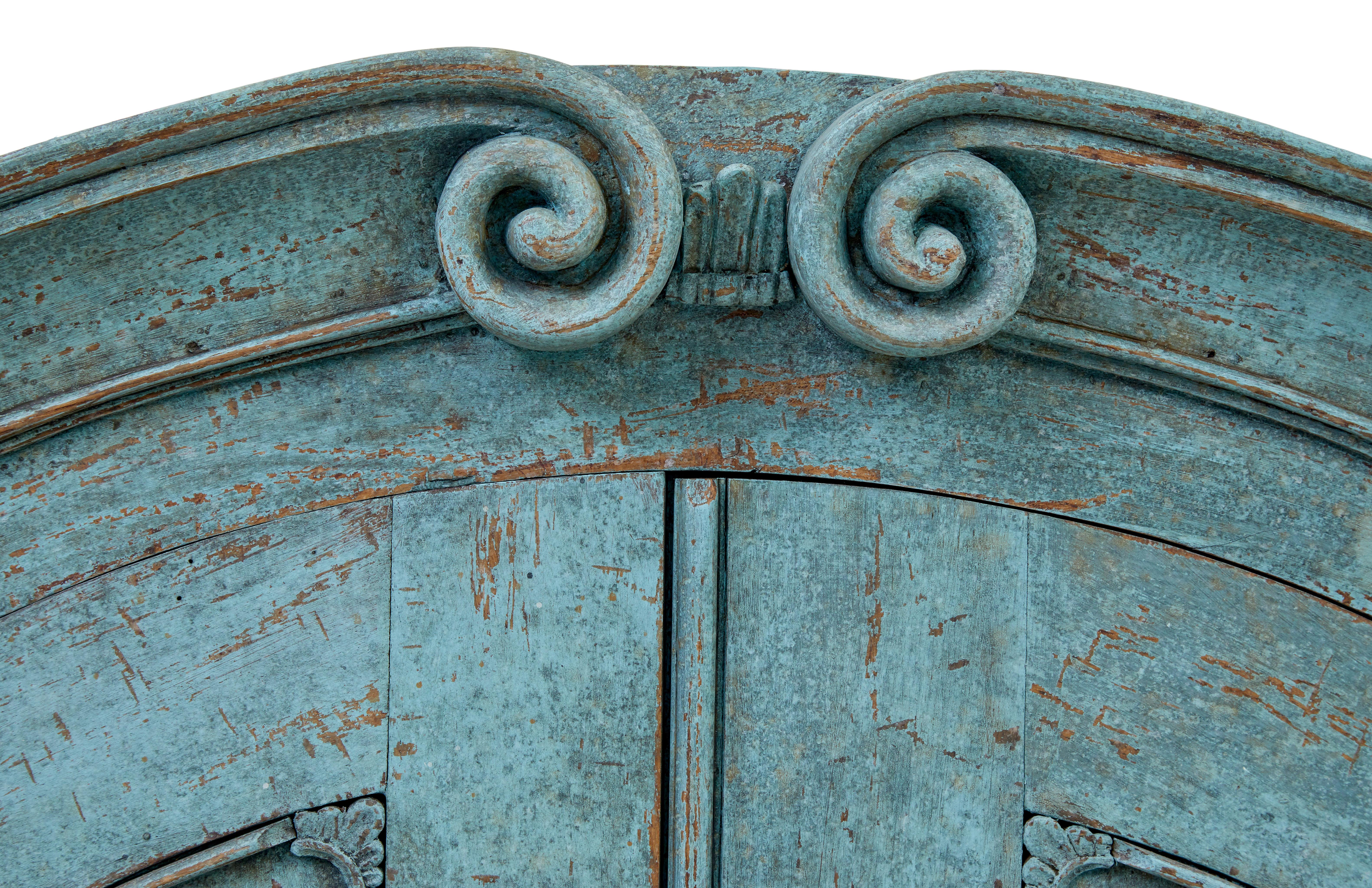Late 18th century Swedish oak painted bureau bookcase For Sale 5