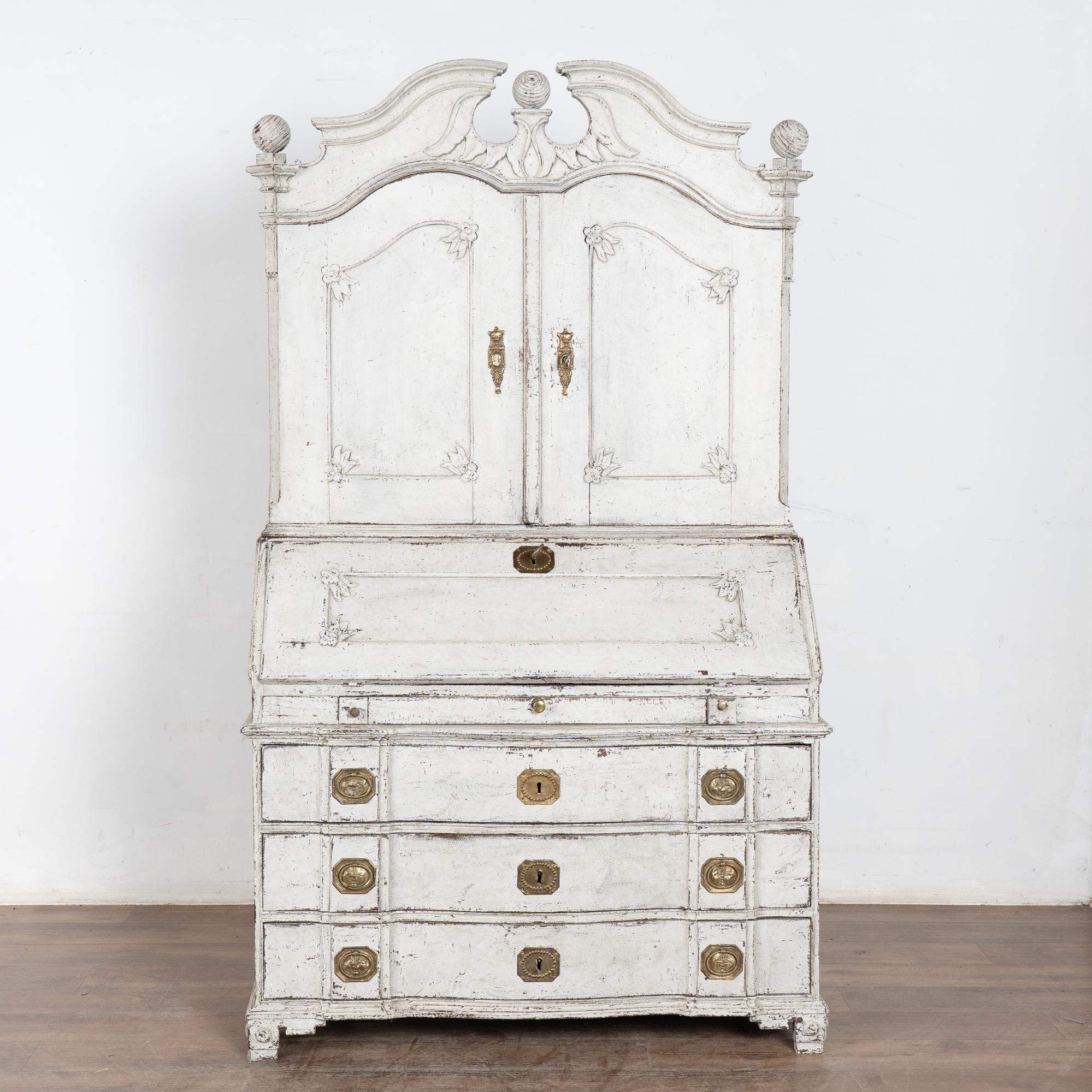 Bureau secrétaire en Oak Oak suédois de la fin du 18e siècle Bon état - En vente à Round Top, TX