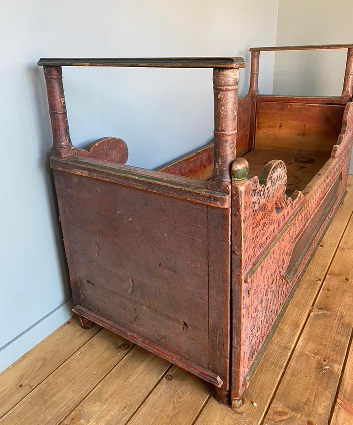 18th Century and Earlier Late 18th Century Swedish Painted Pull Out Bed For Sale