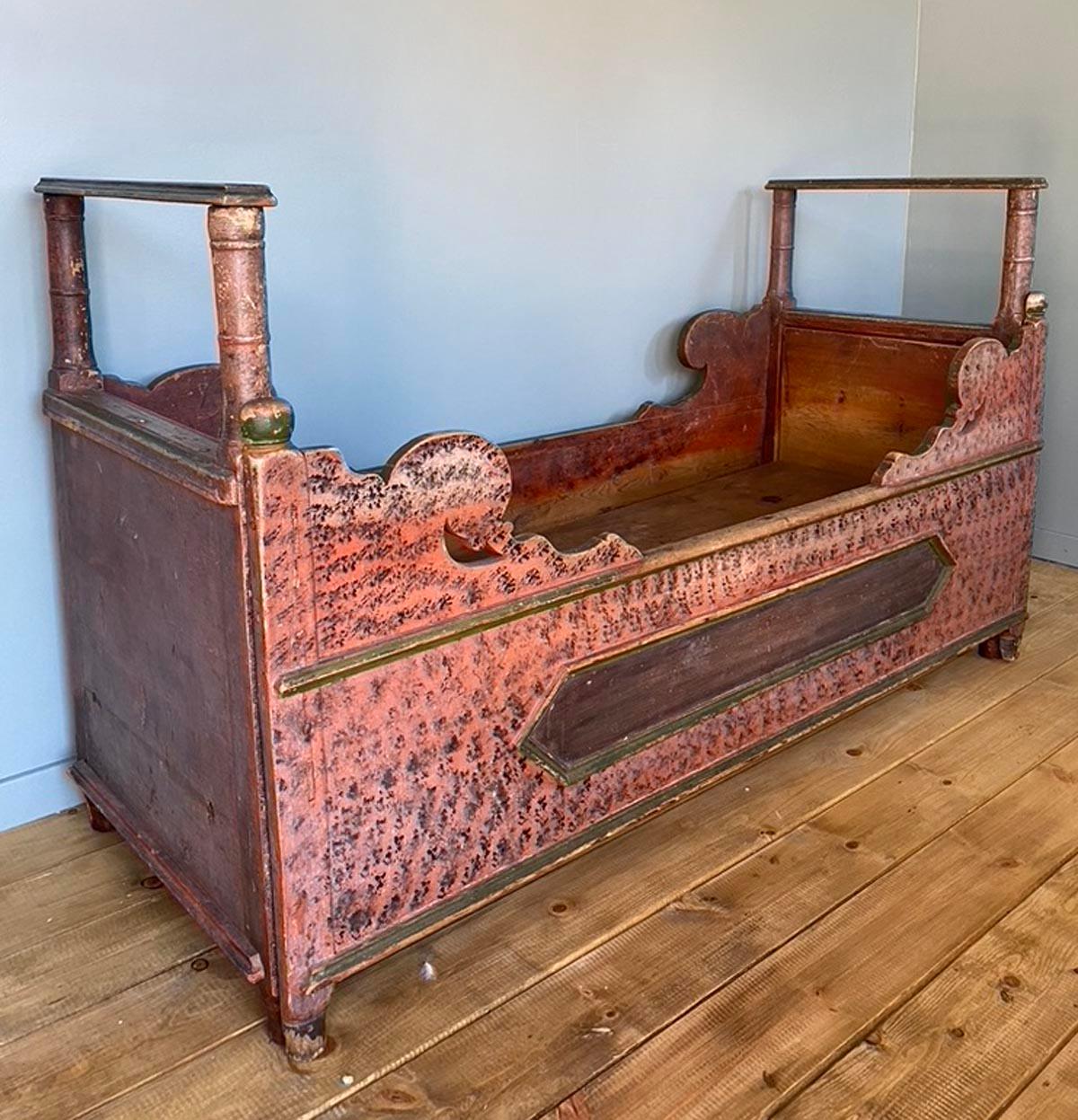 Late 18th Century Swedish Painted Pull Out Bed For Sale 1