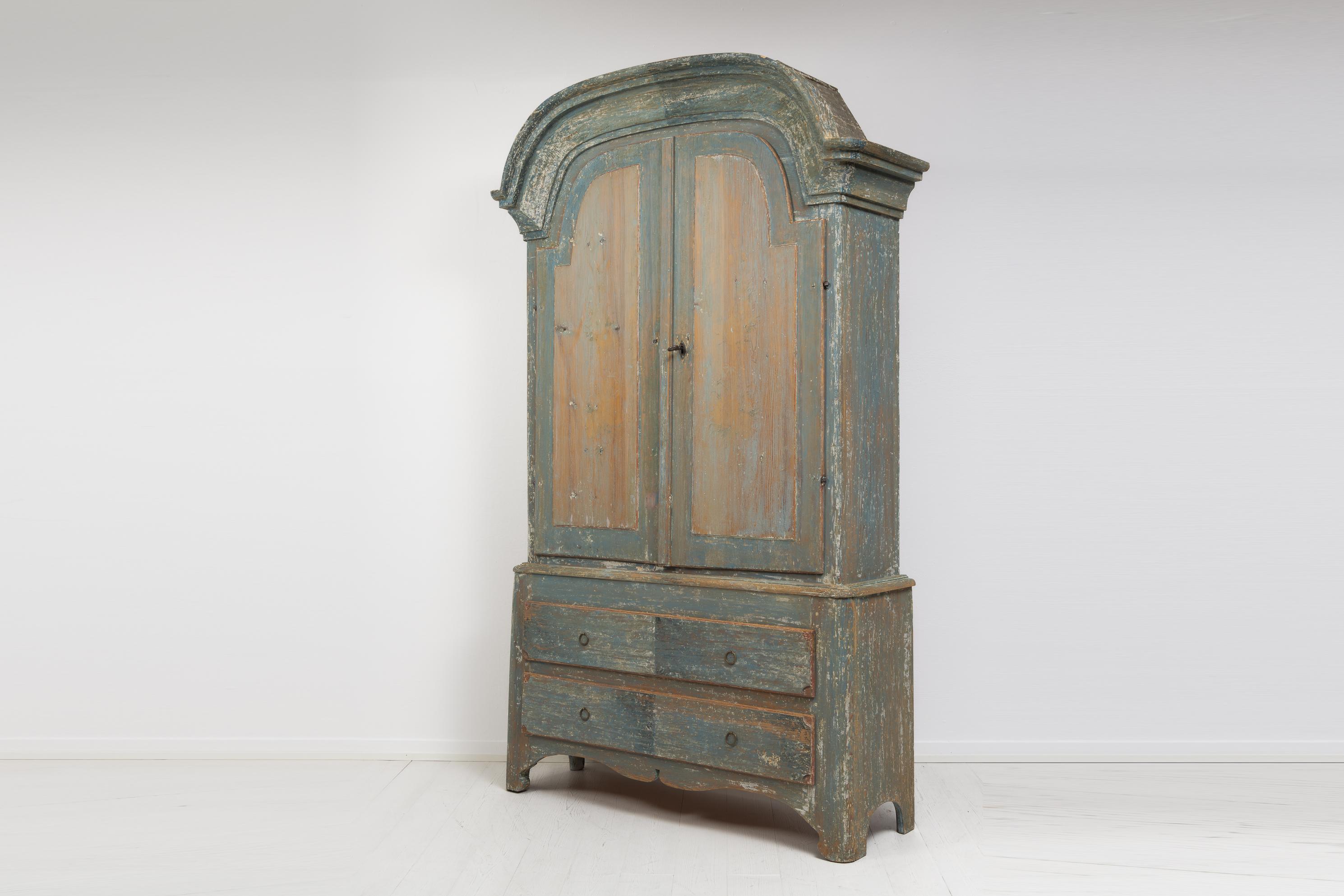 Hand-Crafted Late 18th Century Swedish Rococo Country Cabinet