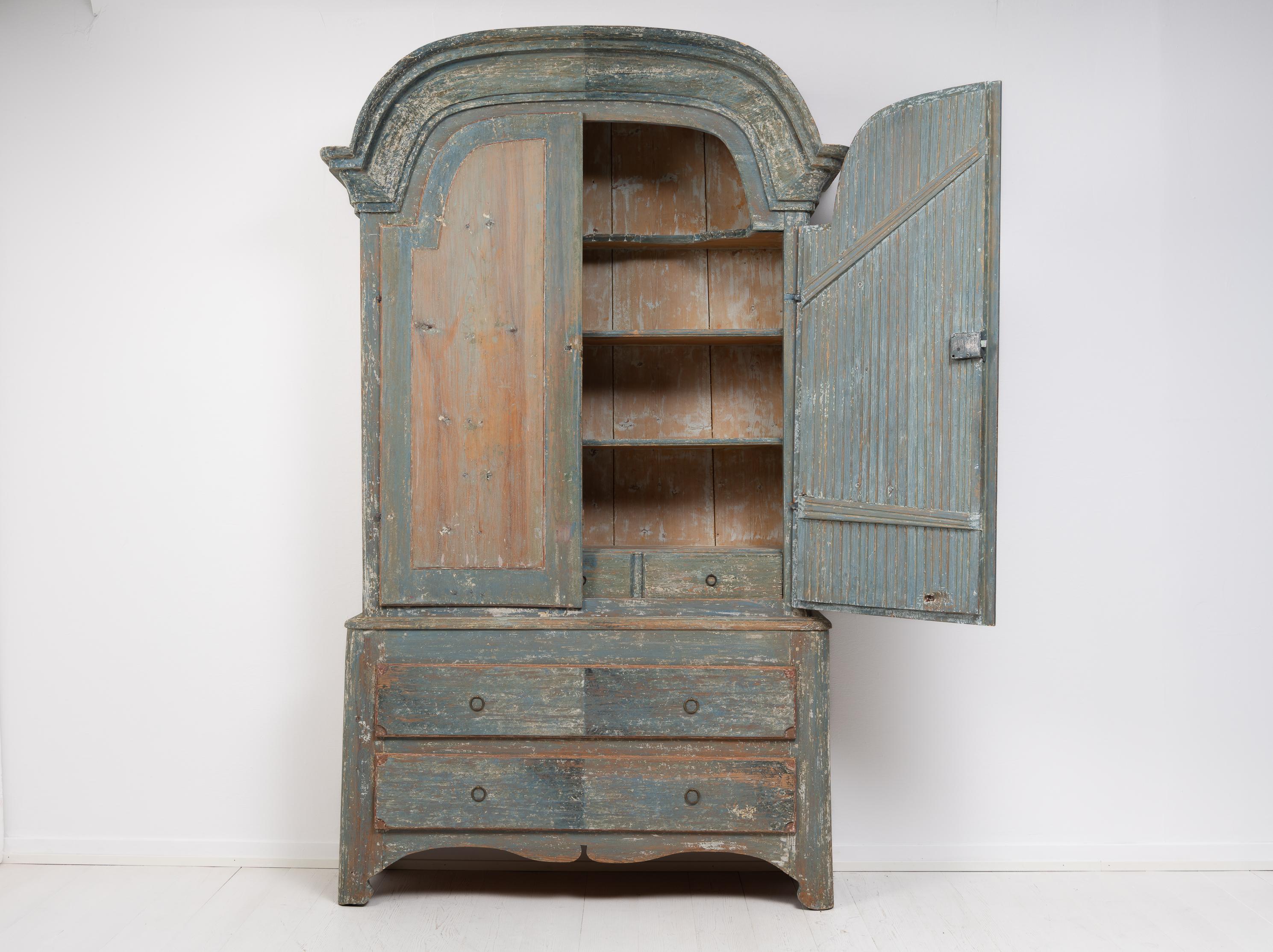 Pine Late 18th Century Swedish Rococo Country Cabinet