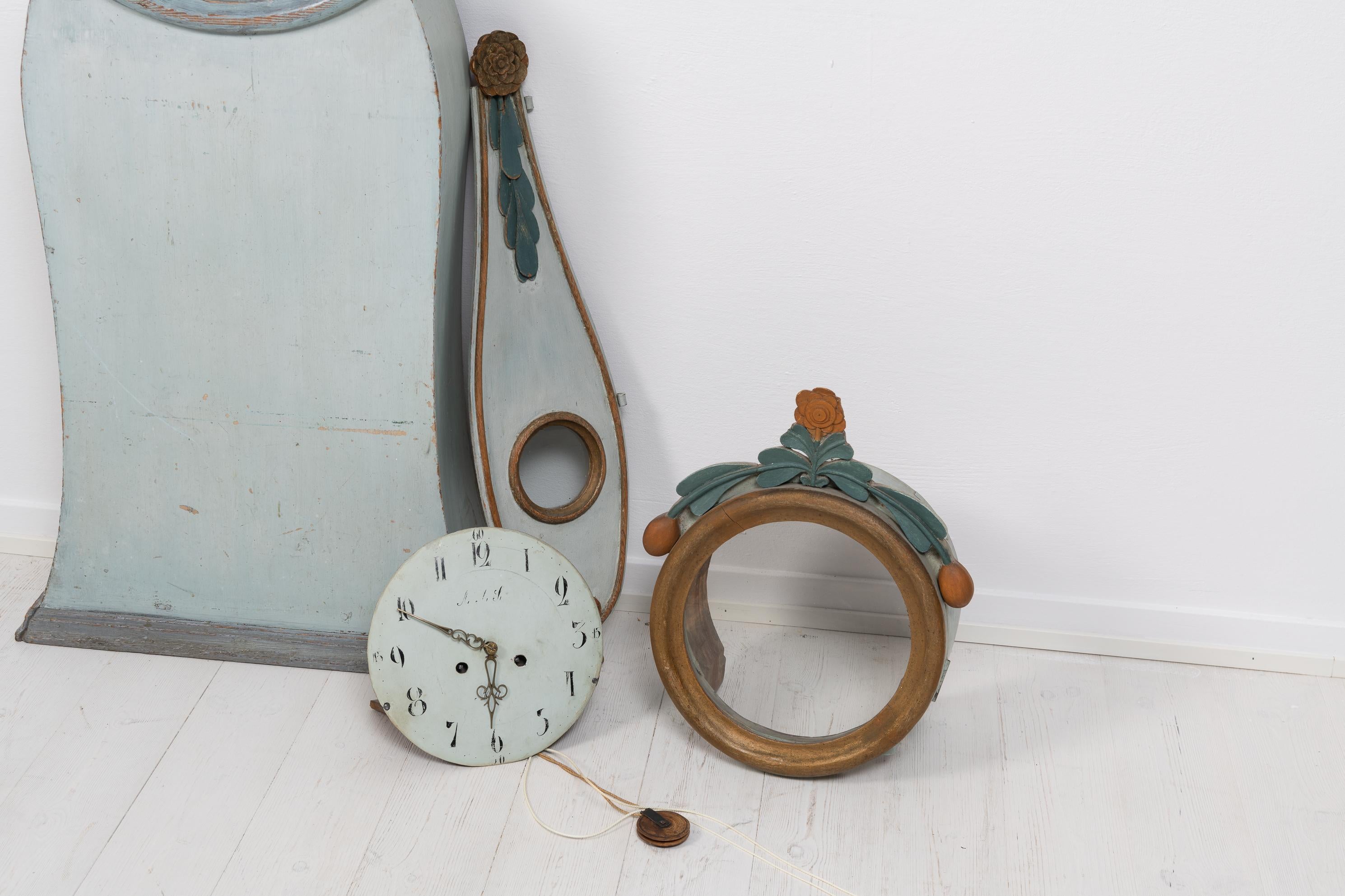 Late 18th Century Swedish Rococo Long Case Clock For Sale 7