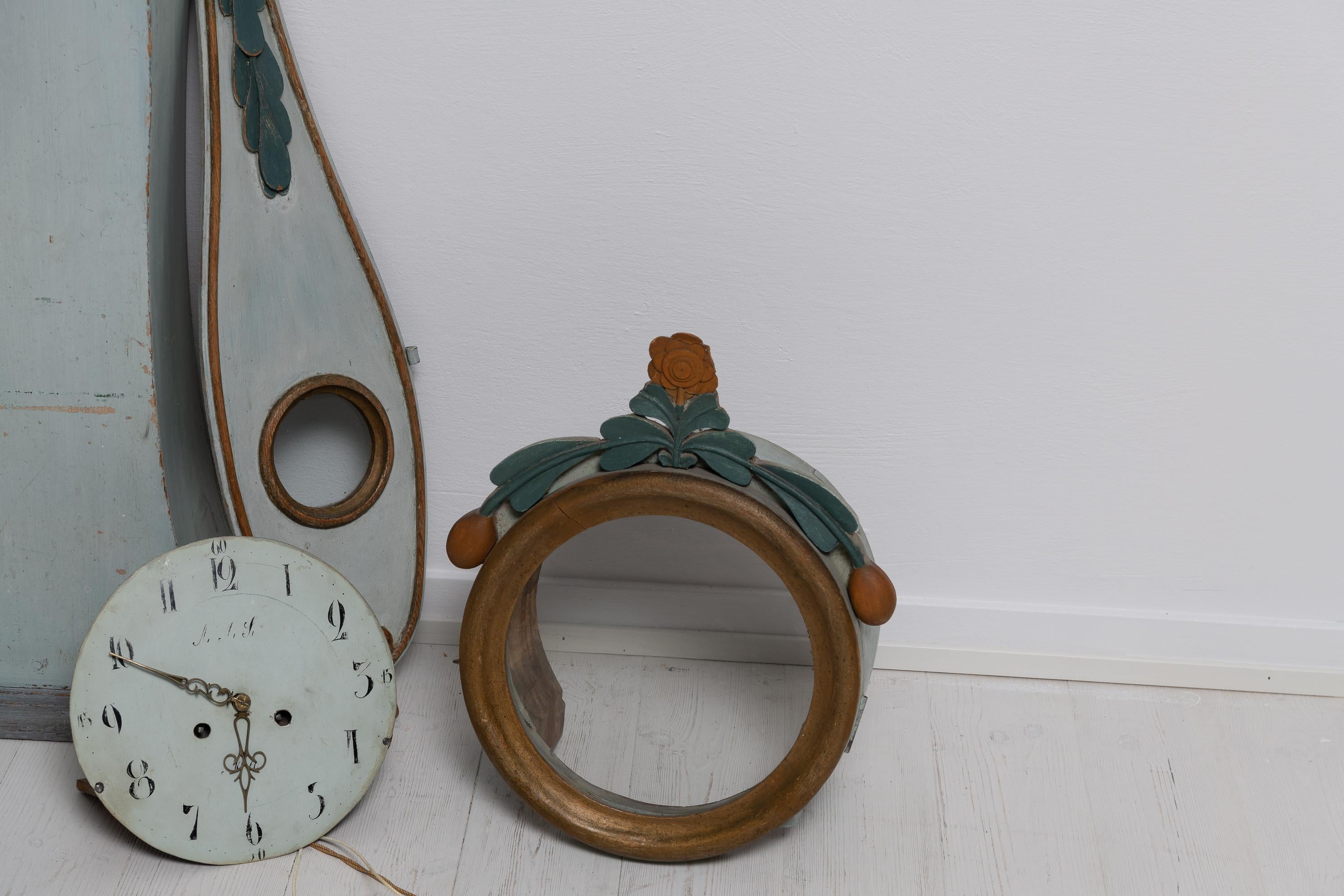Late 18th Century Swedish Rococo Long Case Clock For Sale 8