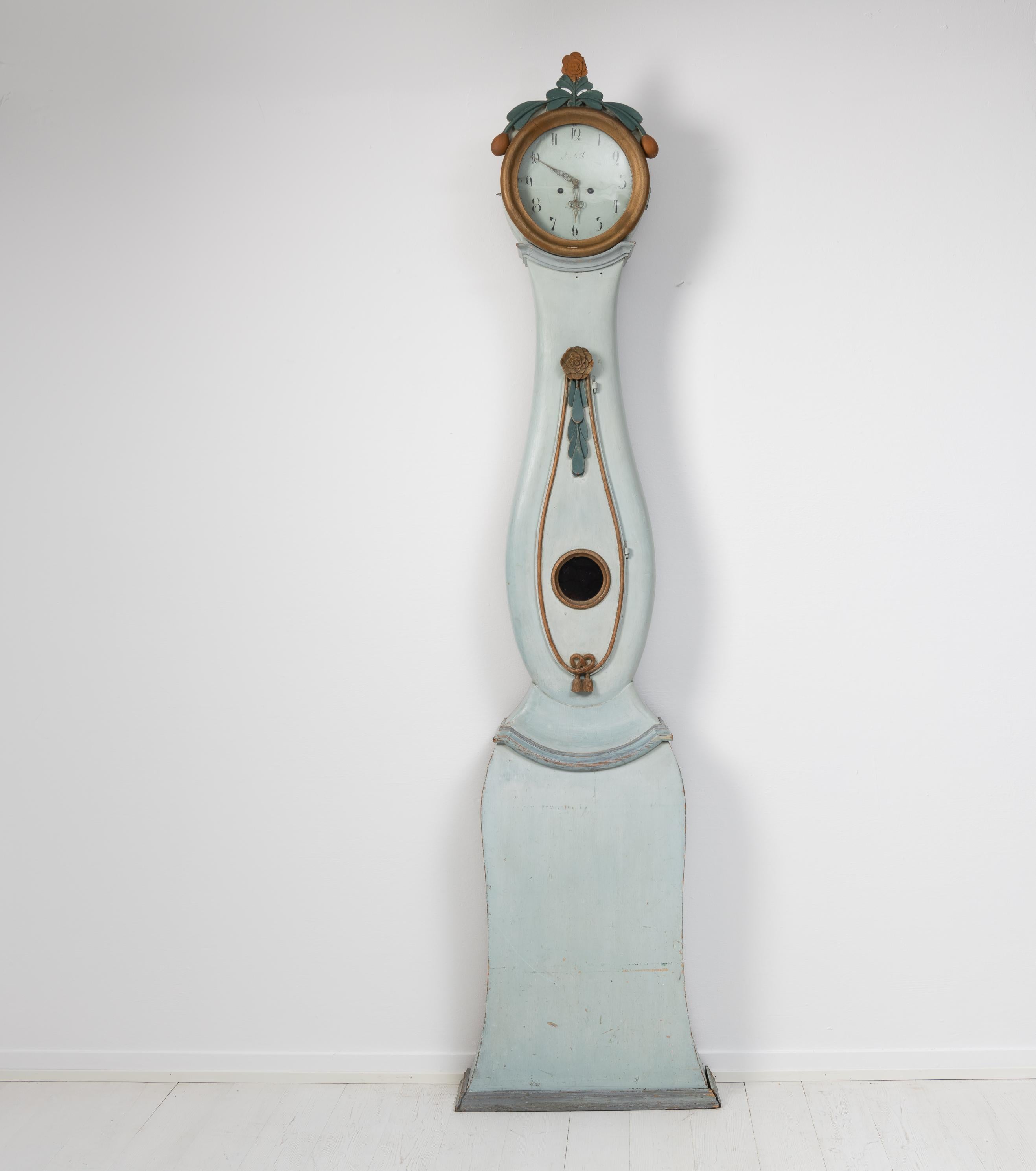 Late 18th Century Swedish Rococo Long Case Clock For Sale 2
