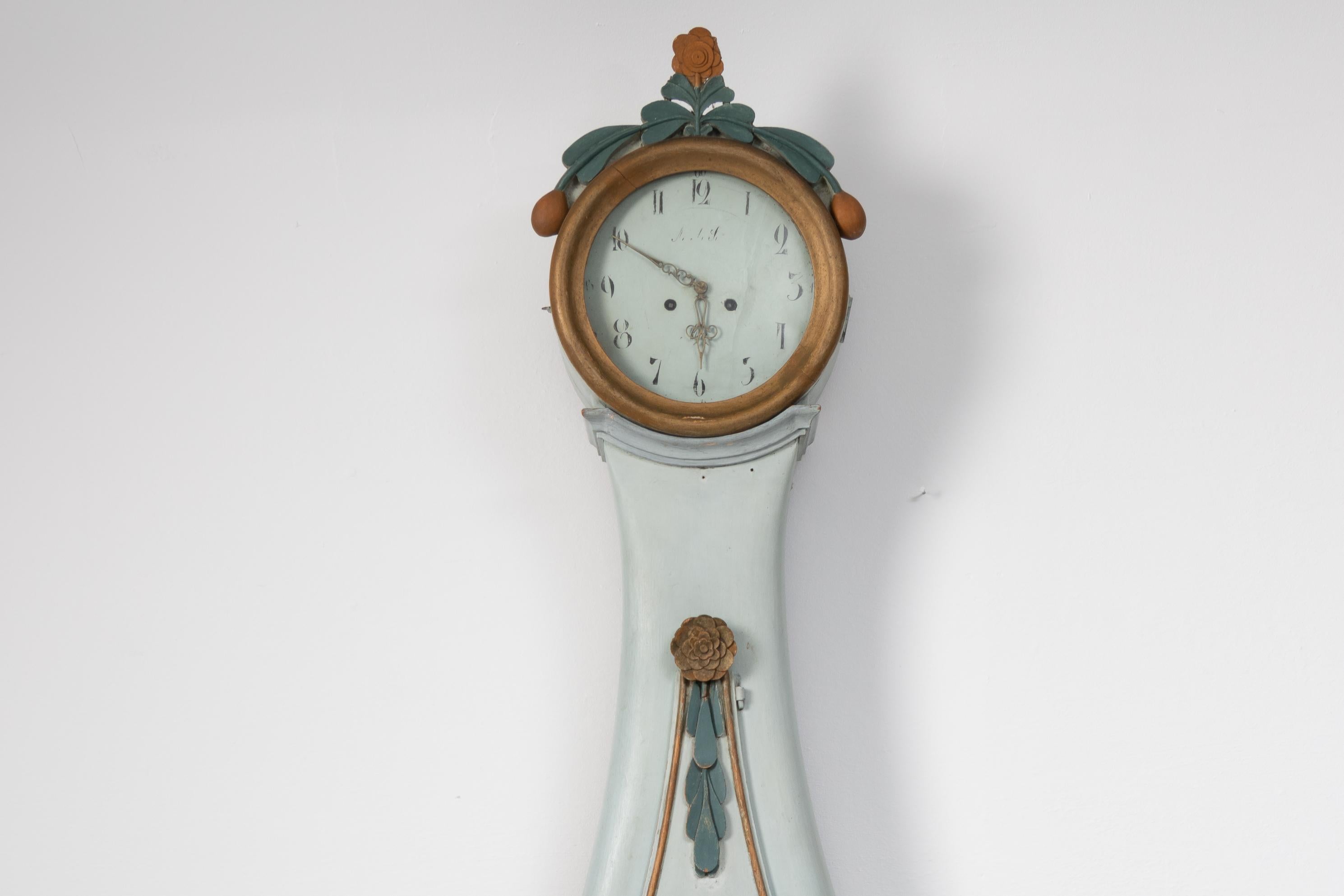 Late 18th Century Swedish Rococo Long Case Clock For Sale 3