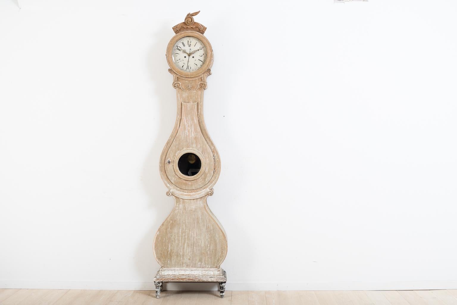 Hand-Crafted Late 18th Century Swedish Rococo Long Case Clock from Fryksdalen
