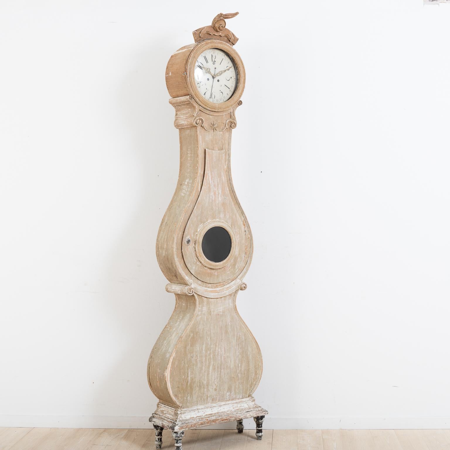 Pine Late 18th Century Swedish Rococo Long Case Clock from Fryksdalen
