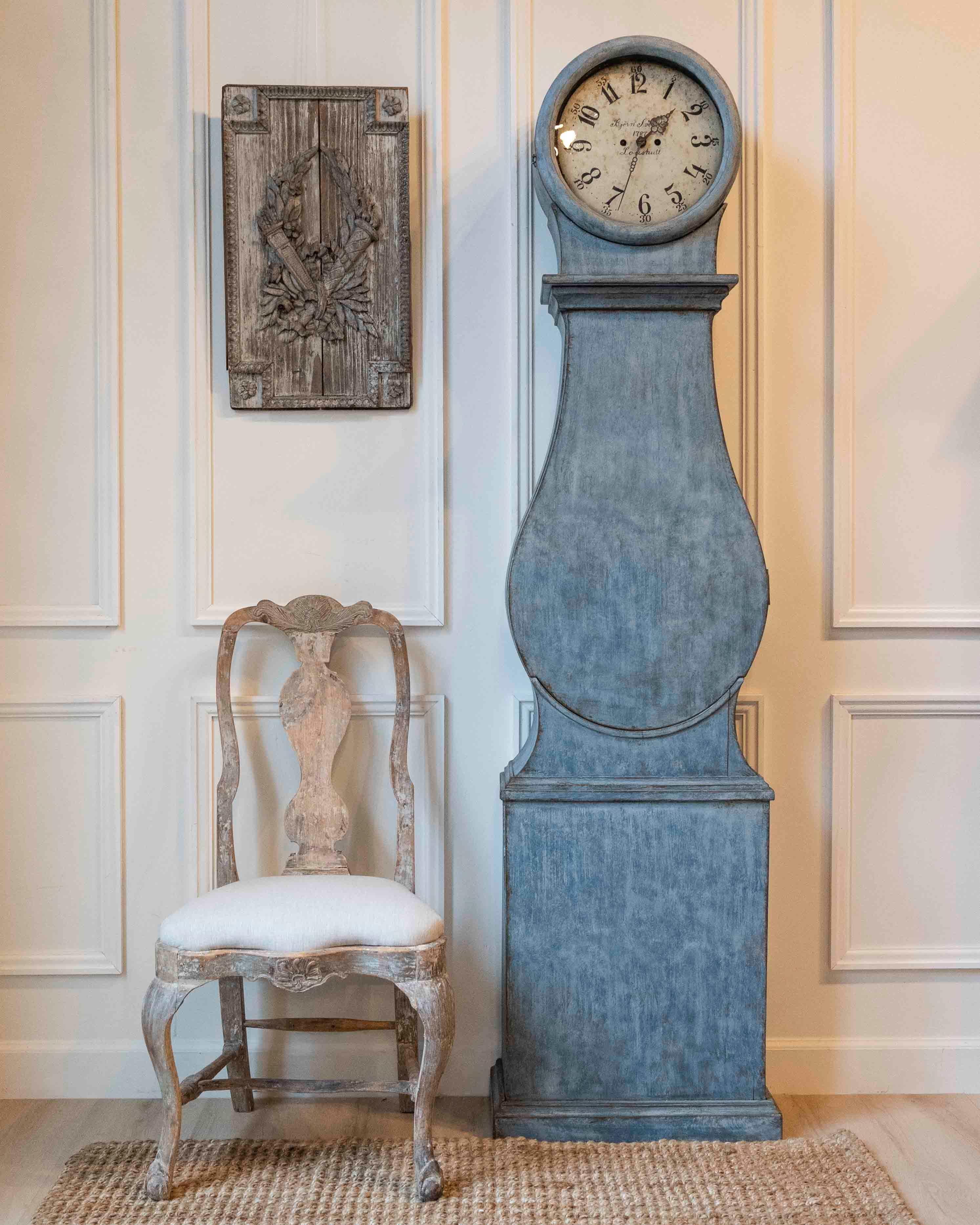 Late 18th-Century Swedish Rococo Longcase Clock, Dated 1787 For Sale at ...