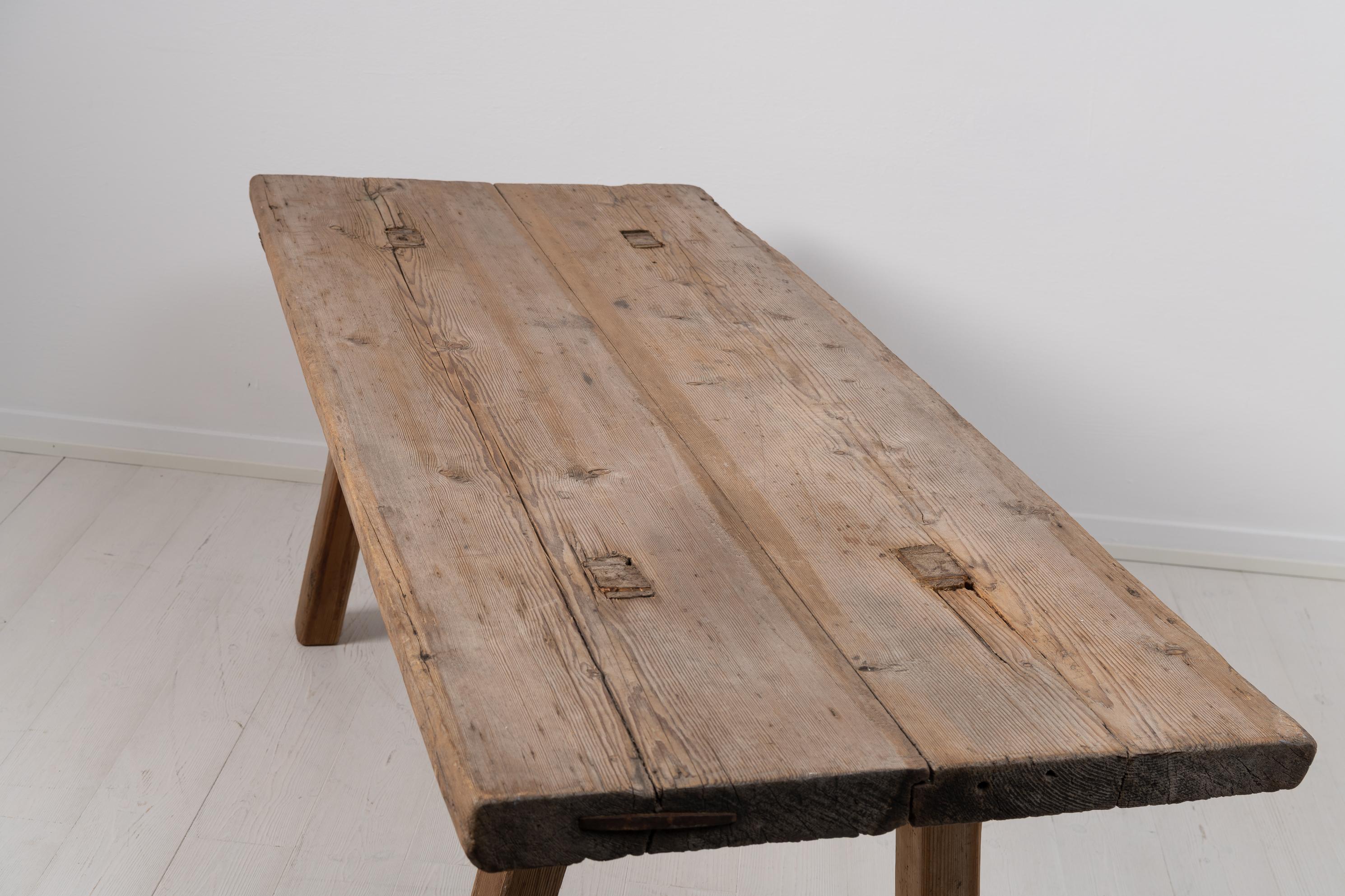 Late 18th Century Swedish Rustic Folk Art Pine Table  For Sale 2