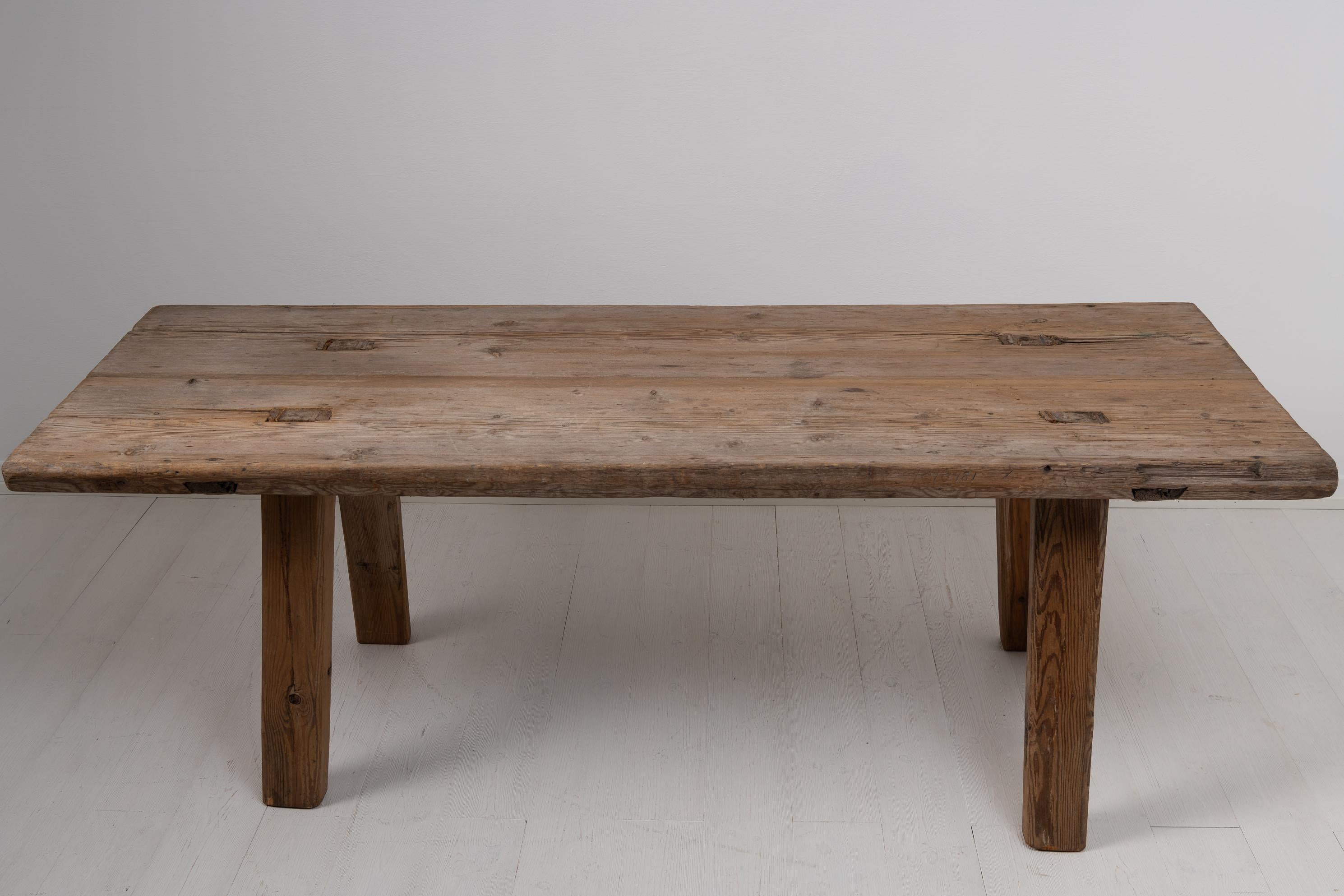Late 18th Century Swedish Rustic Folk Art Pine Table  For Sale 3