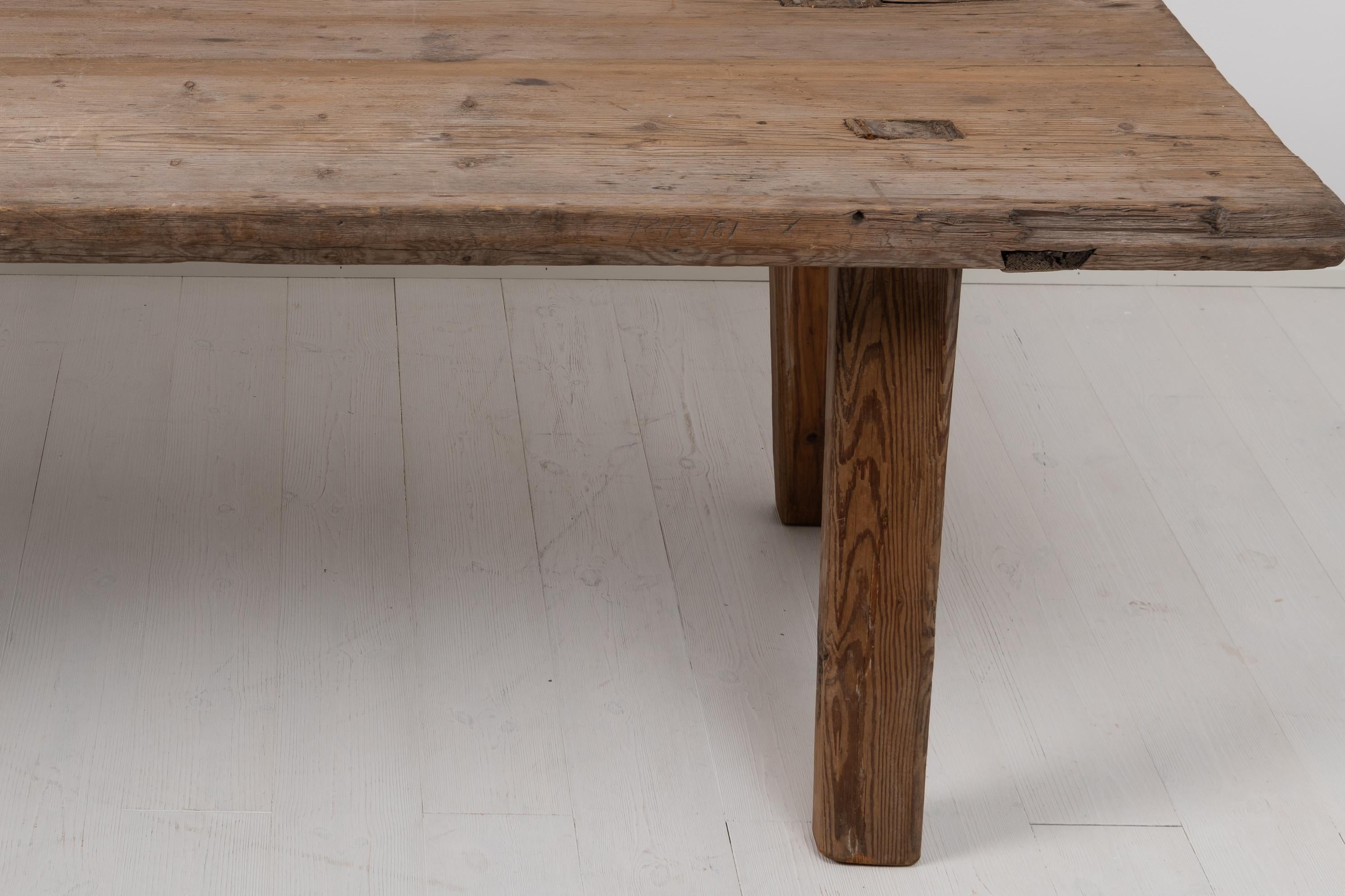 Late 18th Century Swedish Rustic Folk Art Pine Table  For Sale 4