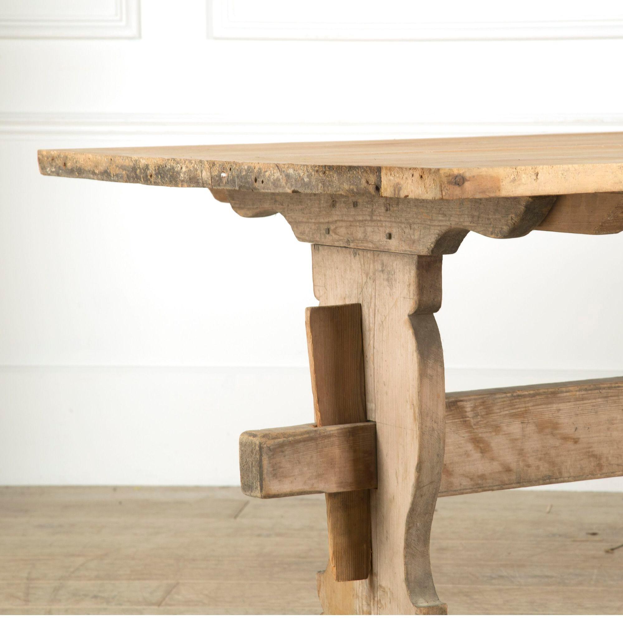 Pine Late 18th Century Swedish Trestle Table For Sale