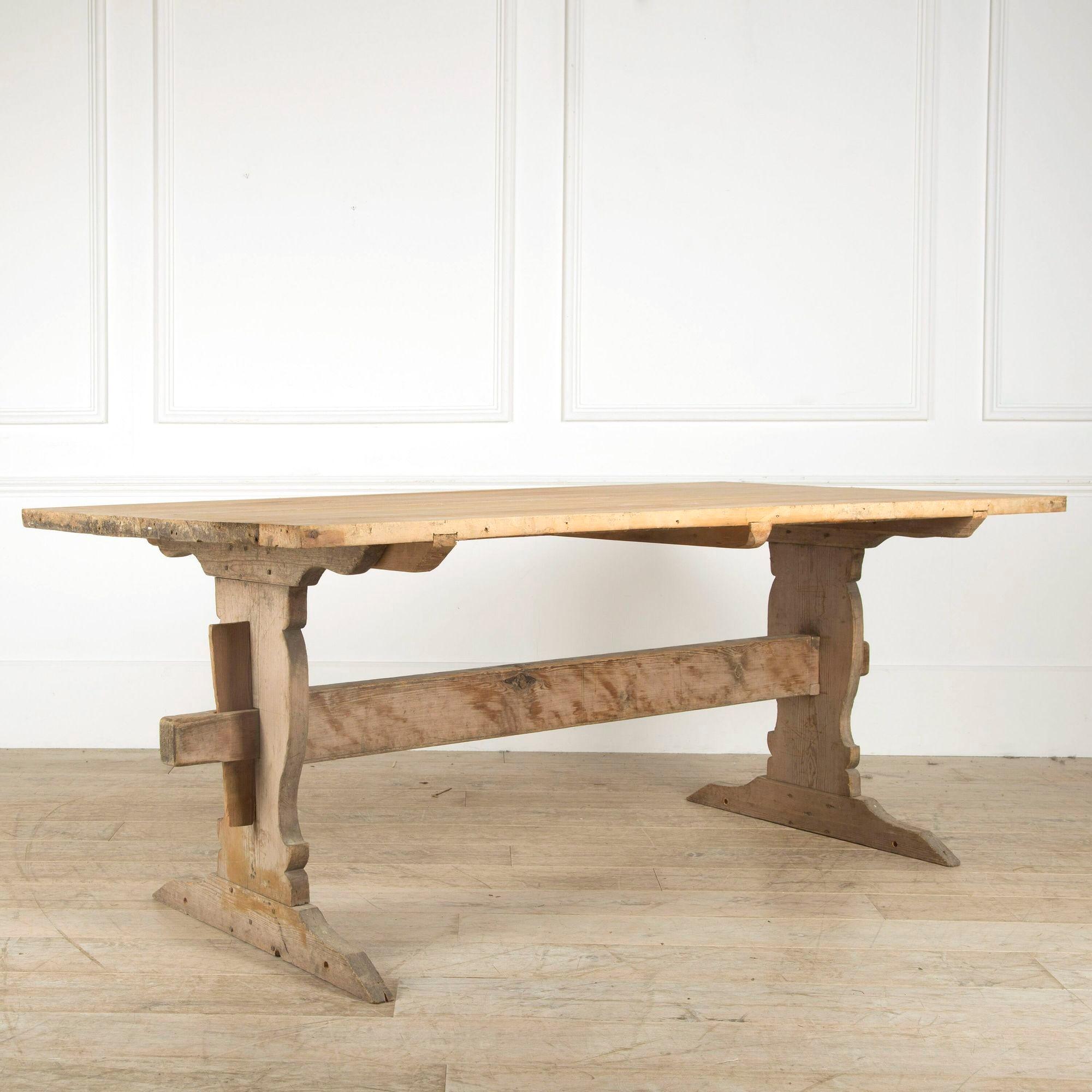 Late 18th Century Swedish Trestle Table For Sale 1