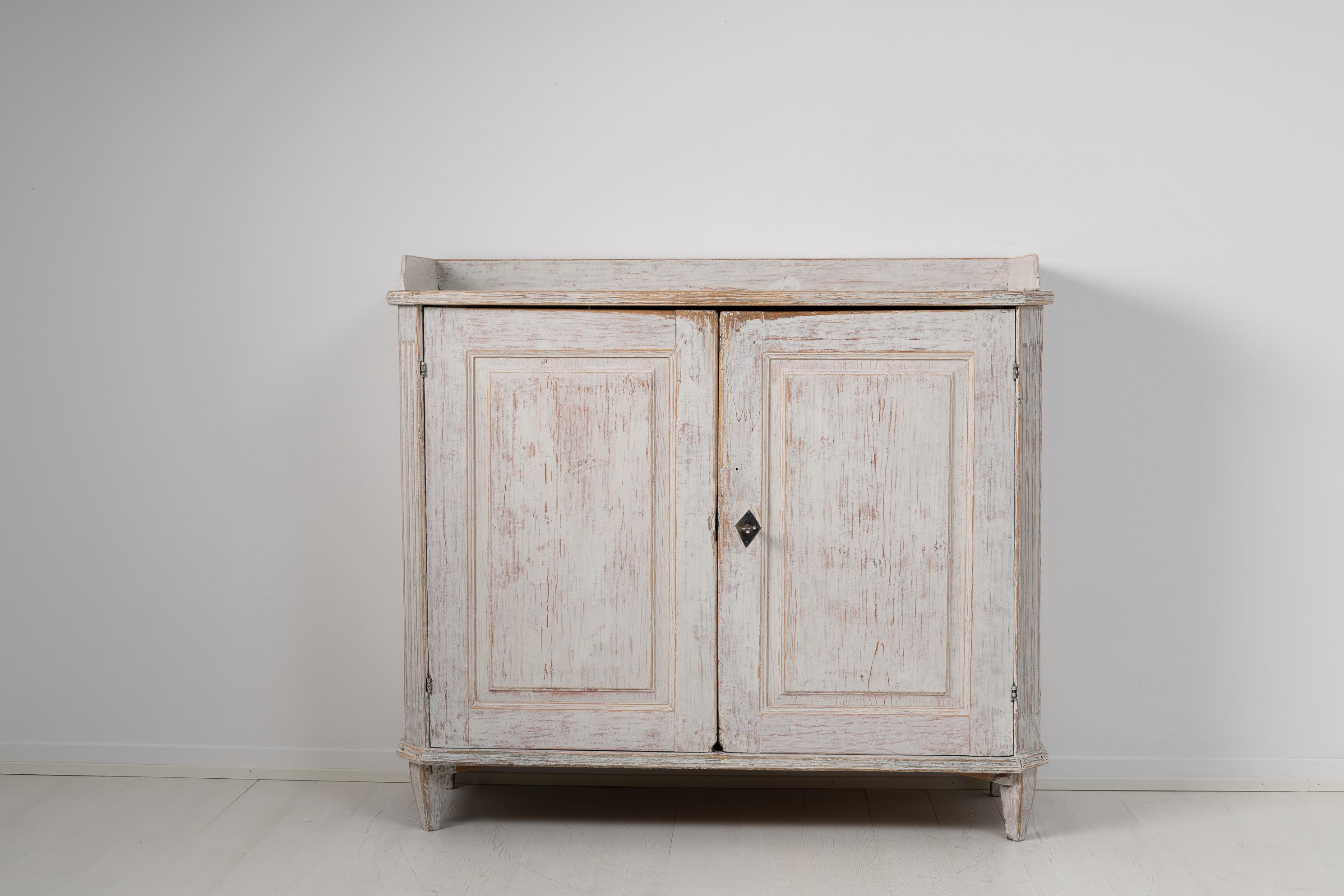 Hand-Crafted Late 18th Century Swedish White Gustavian Country Sideboard