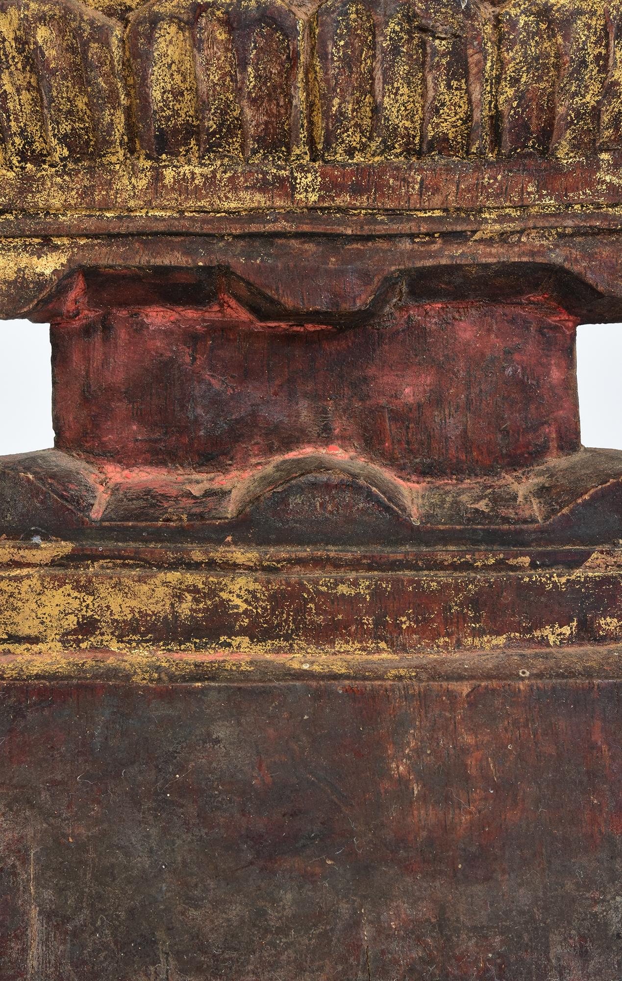 Late 18th Century, Tai Yai Burmese Wooden Seated Buddha For Sale 1