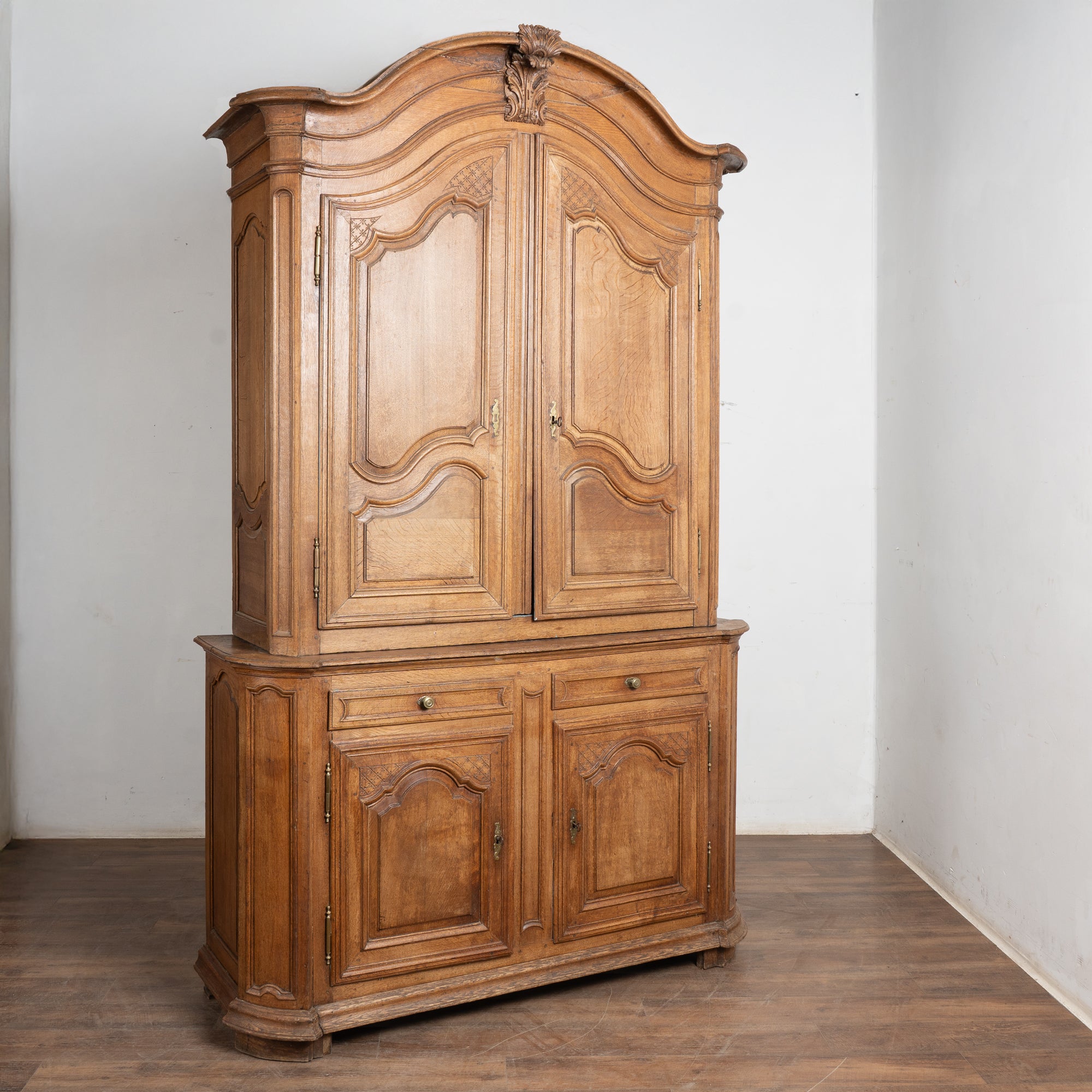 Late 18th Century Tall French Oak Cabinet "Deux Corp"