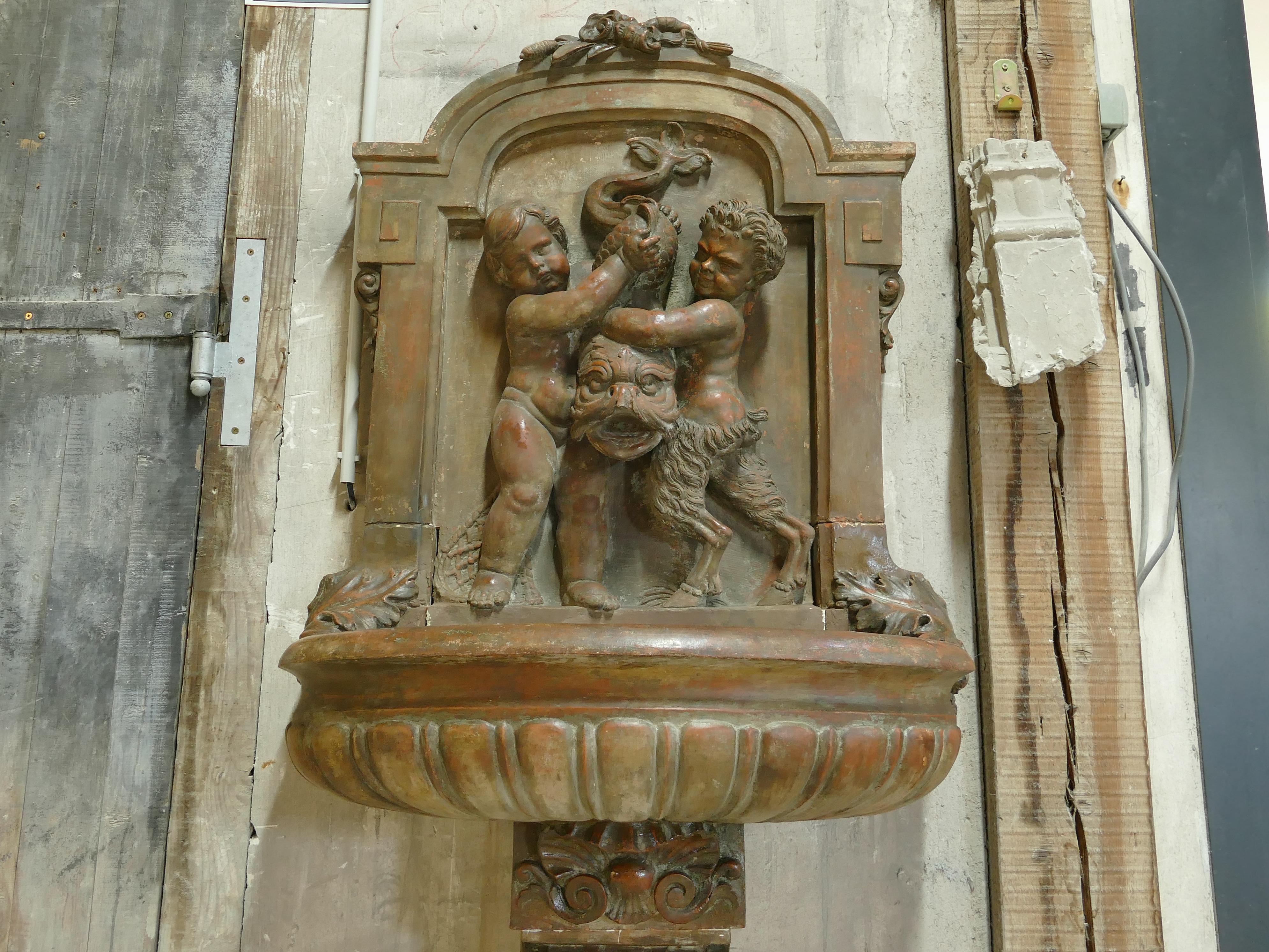 French Late 18th Century Terracotta Decorative Fountain For Sale