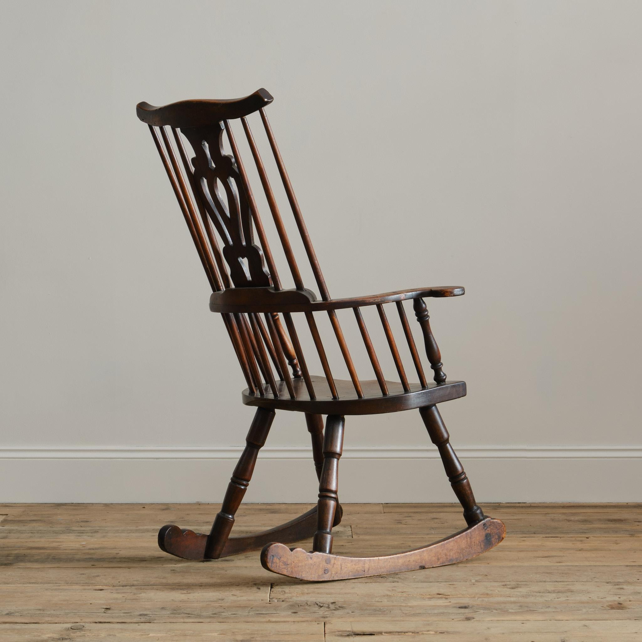 Ash Late 18th Century Thames Valley Rocking Windsor Chair For Sale
