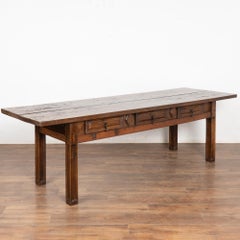 Late 18th Century Three Drawer Oak Console Table, Portugal