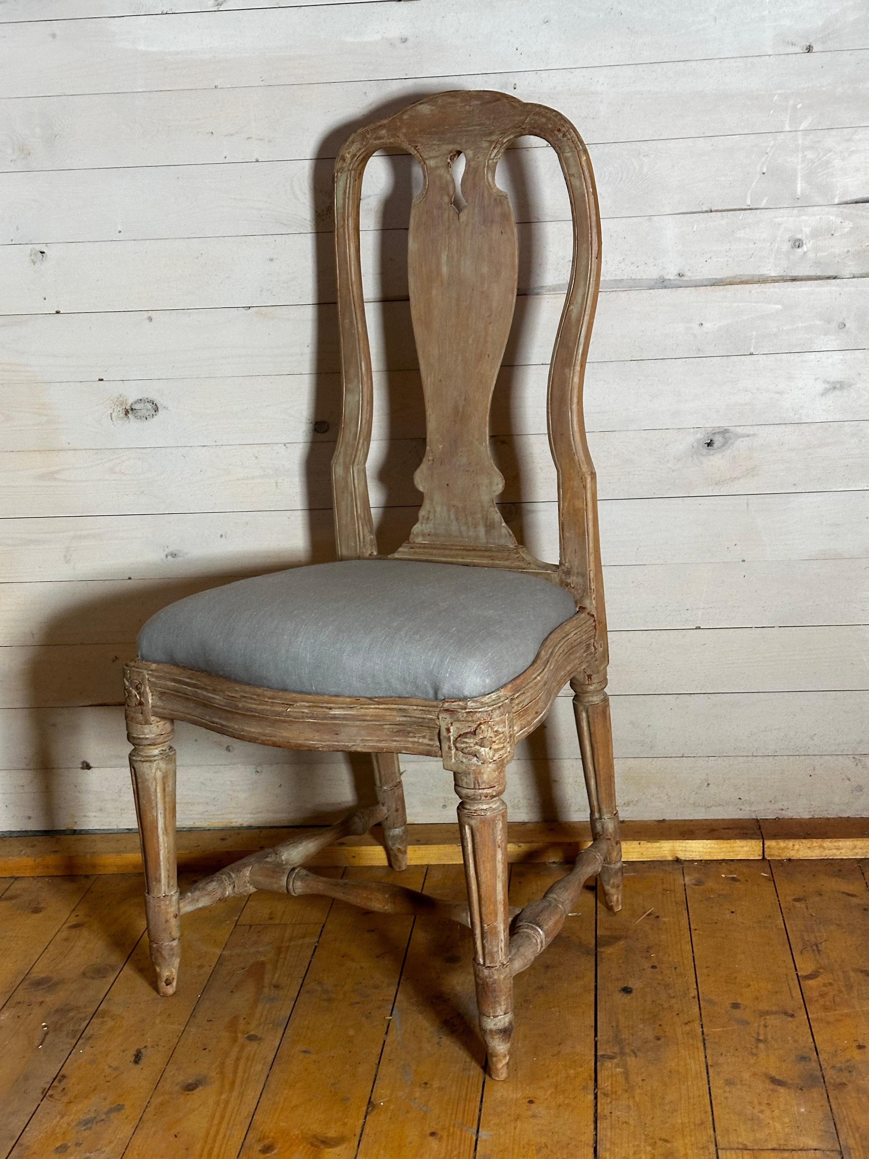 Late 18th Century Transition Chairs in Original Color  In Good Condition For Sale In Stockholm, SE