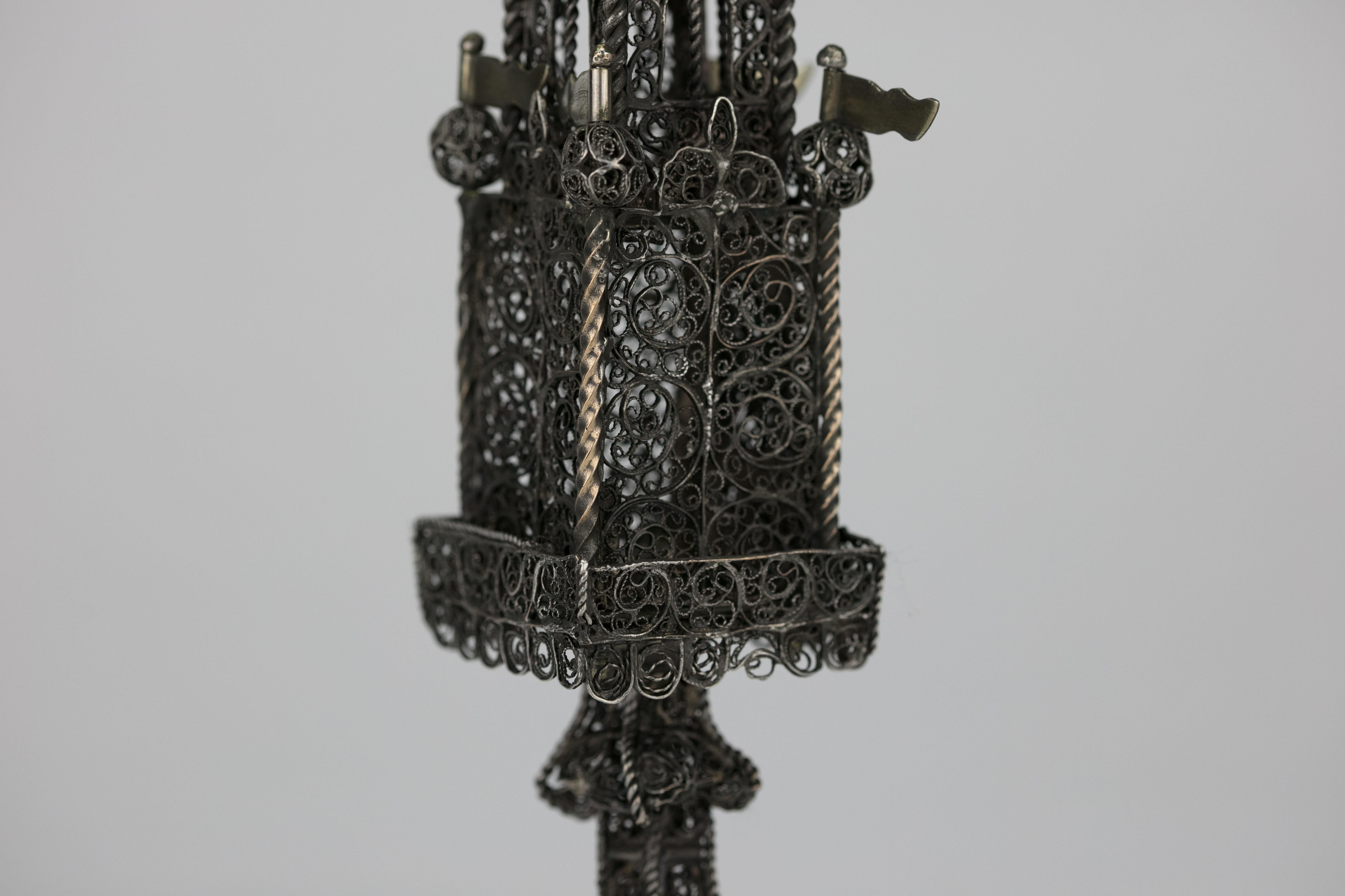 Hand-Crafted Late 18th Century Ukrainian Silver Spice Tower