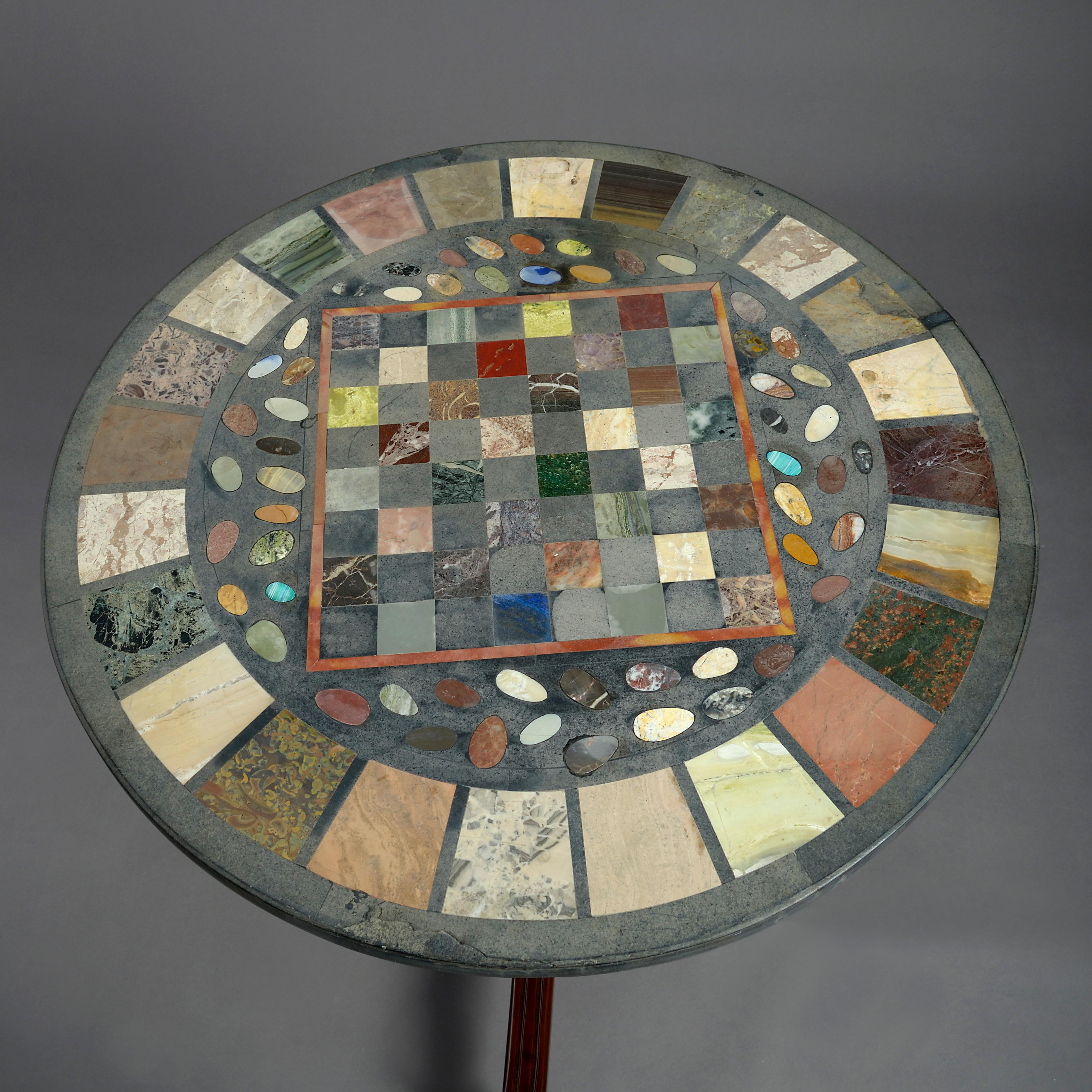 Neoclassical Late 18th Century Walnut Occasional Table with Specimen Top