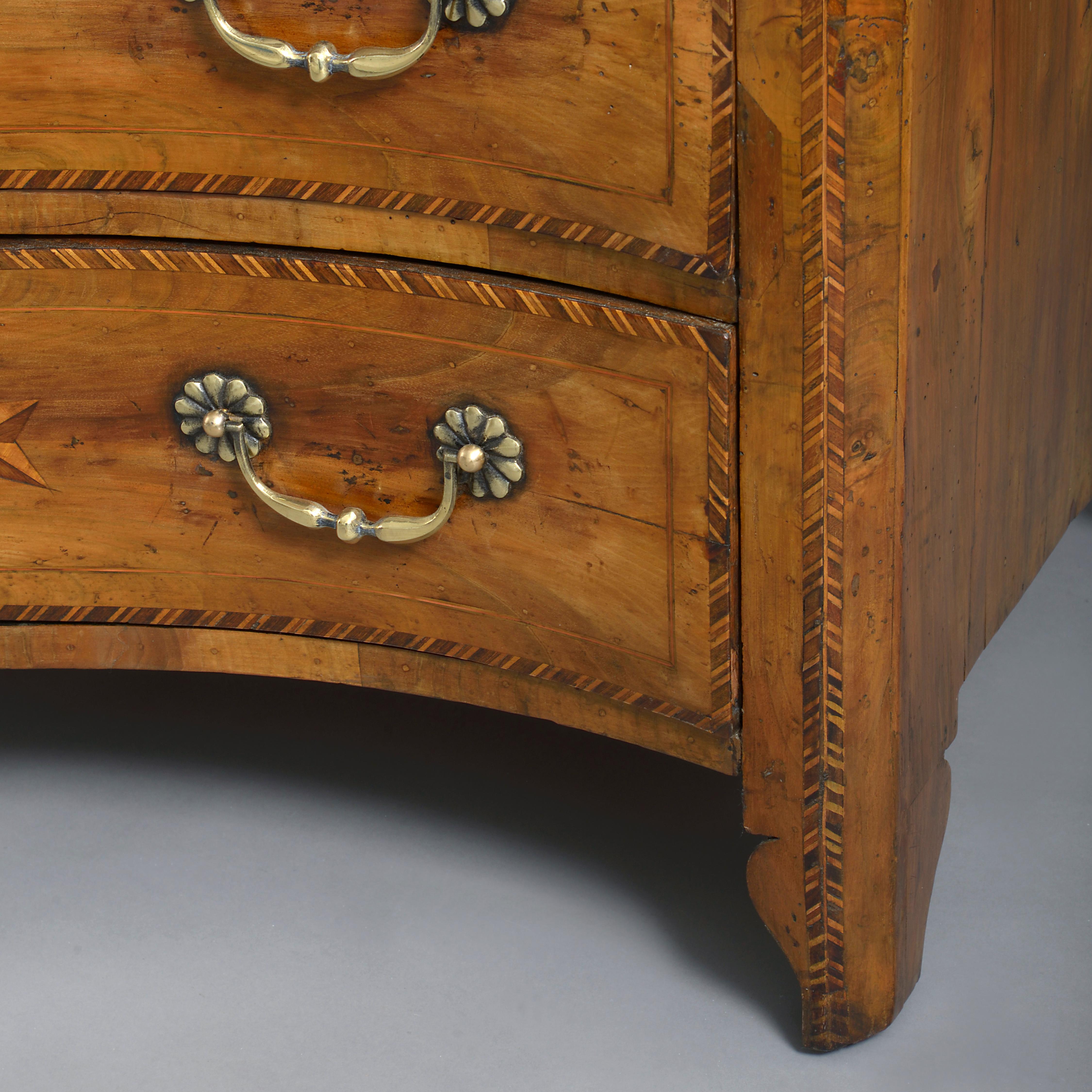 18th Century and Earlier Late 18th Century Walnut Serpentine Commode