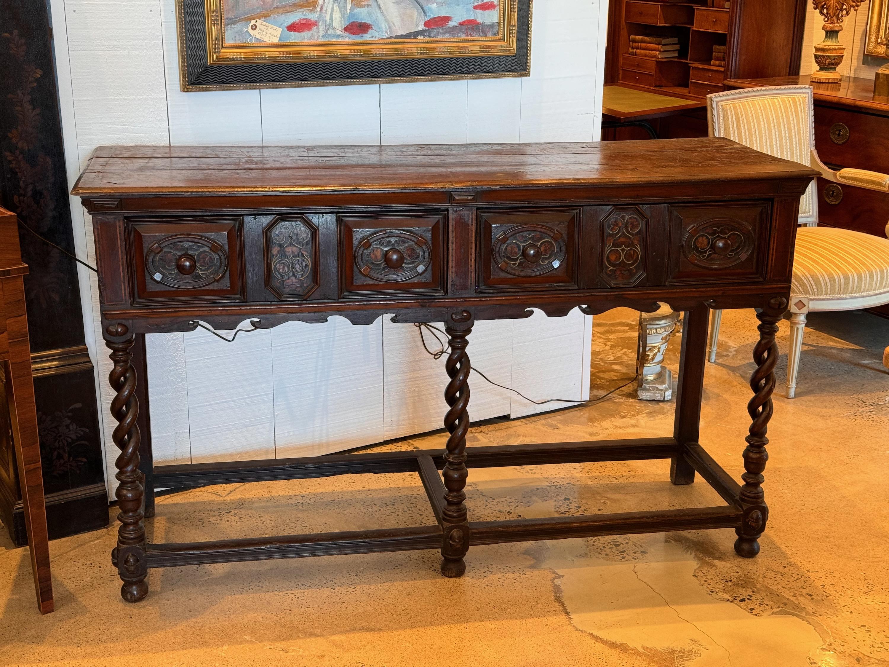 This is a beautiful inlaid dresser base. They make great hall consoles.