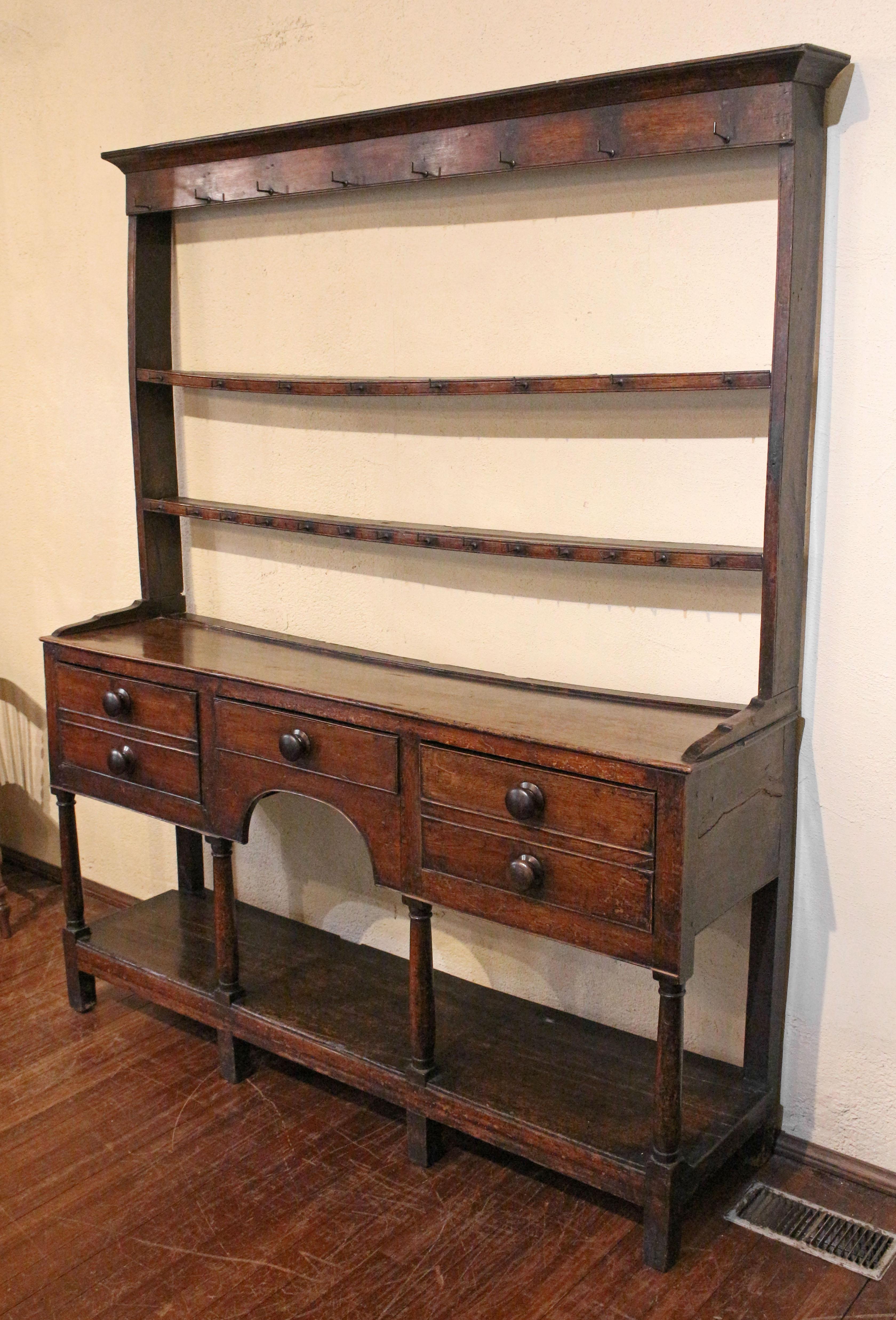 George III Late 18th Century Welsh Dresser with Pot Shelf Base For Sale