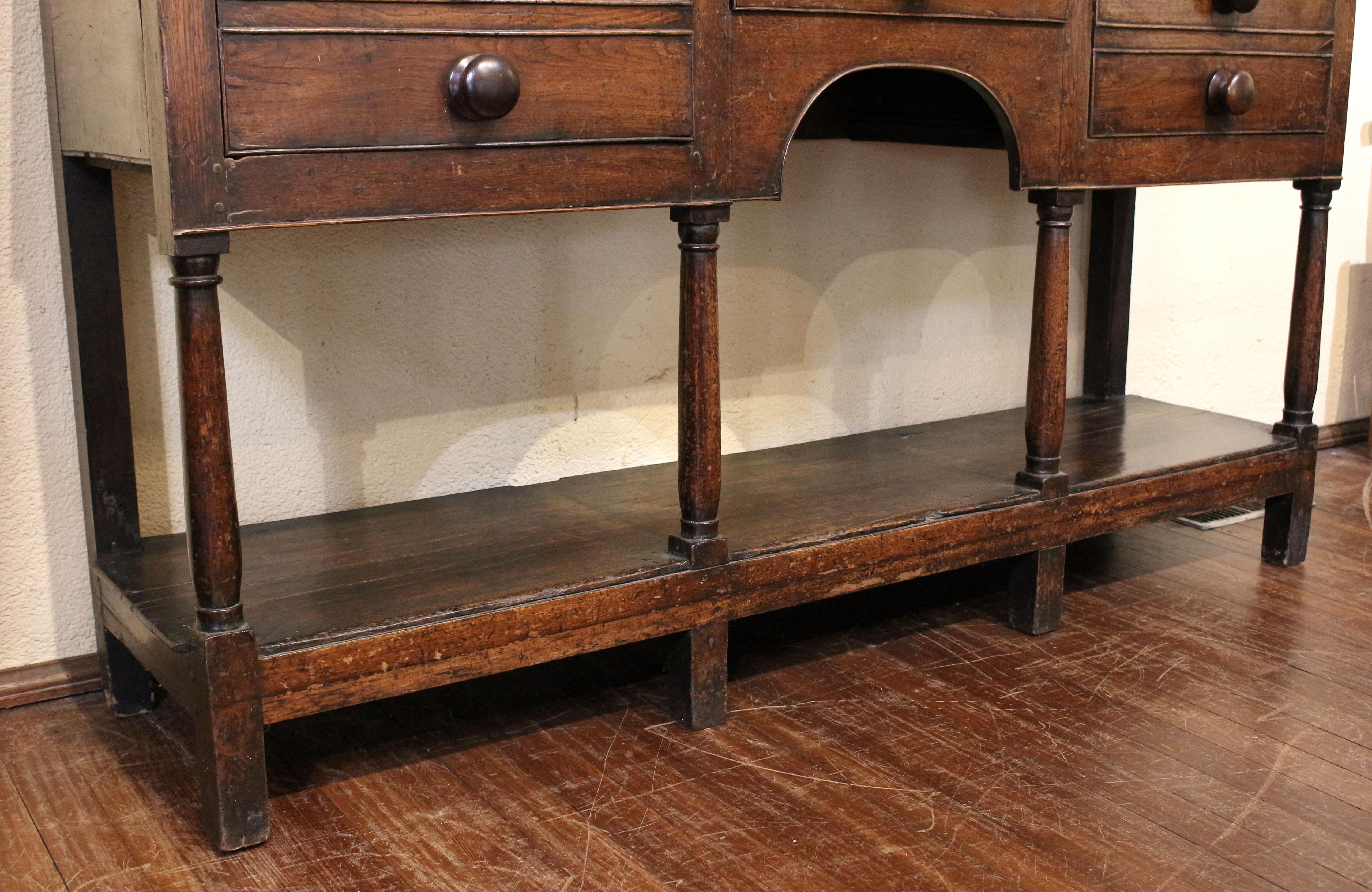 Late 18th Century Welsh Dresser with Pot Shelf Base For Sale 4