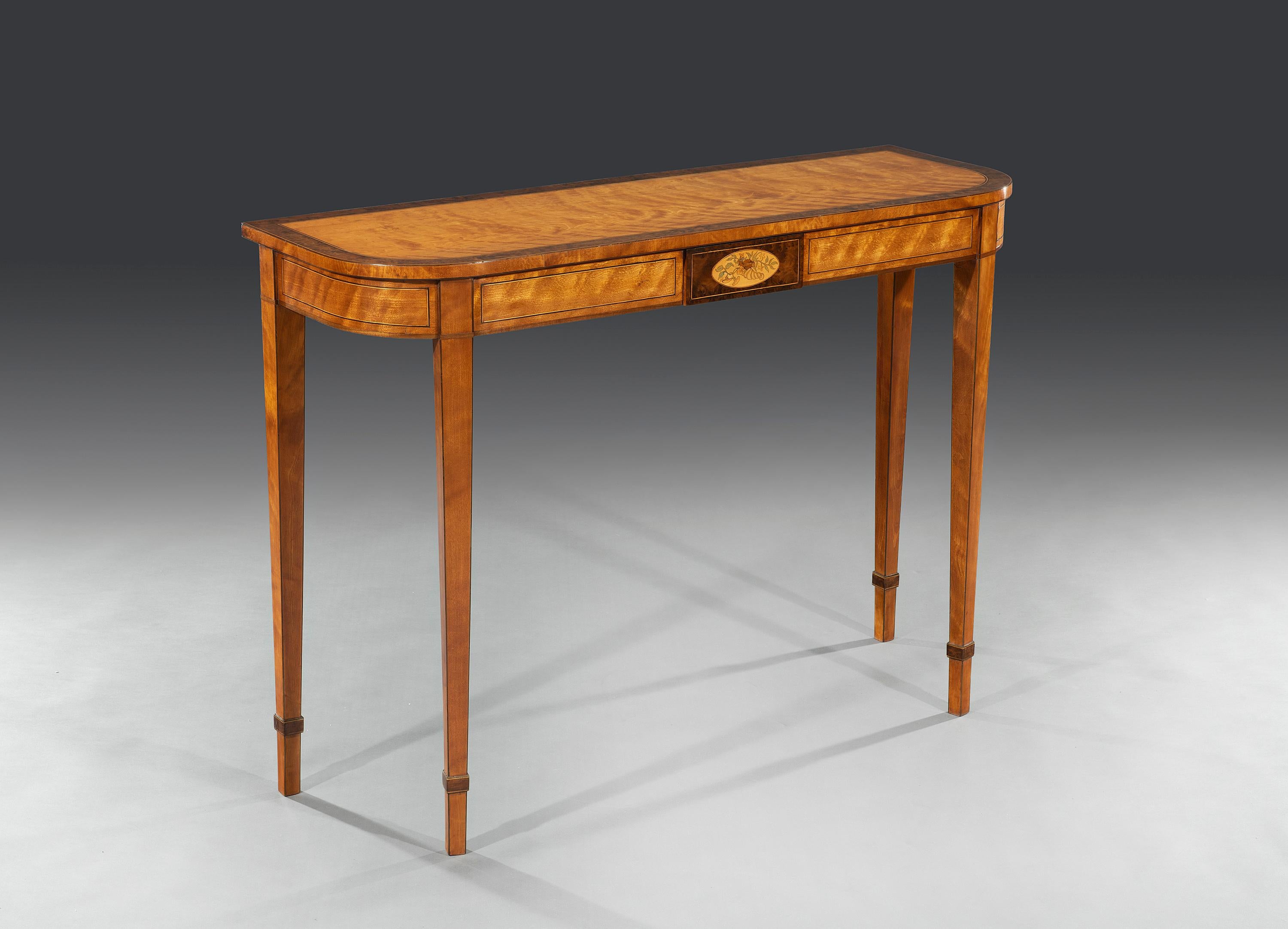 Late 18th Century West Indian Satinwood Inlaid Console Table In Good Condition For Sale In Bradford on Avon, GB