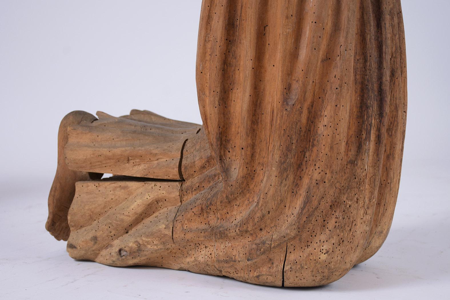 Spanish 18th Century Period Carved Wood Santos 7
