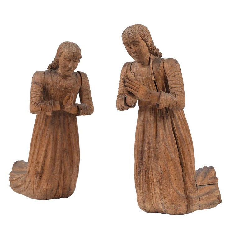 Spanish 18th Century Period Carved Wood Santos For Sale at 1stDibs