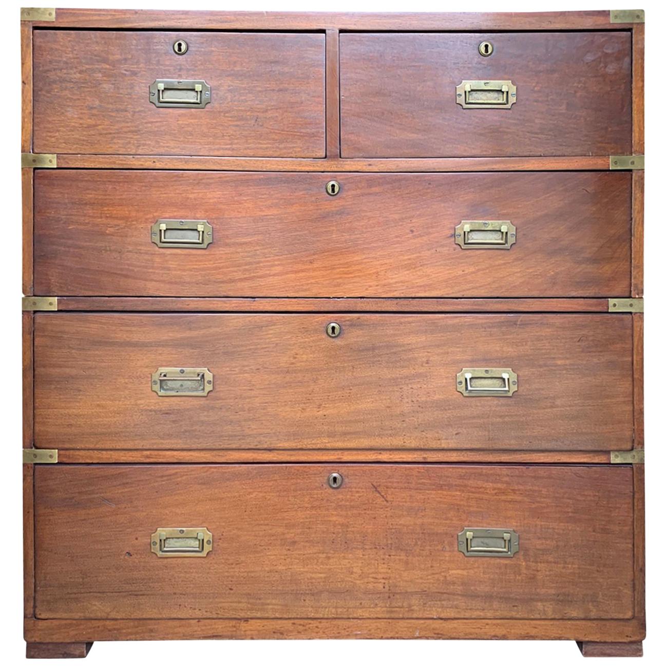 Late 18th-Early 19th Century Campaign Chest by E.Ross, Stamped
