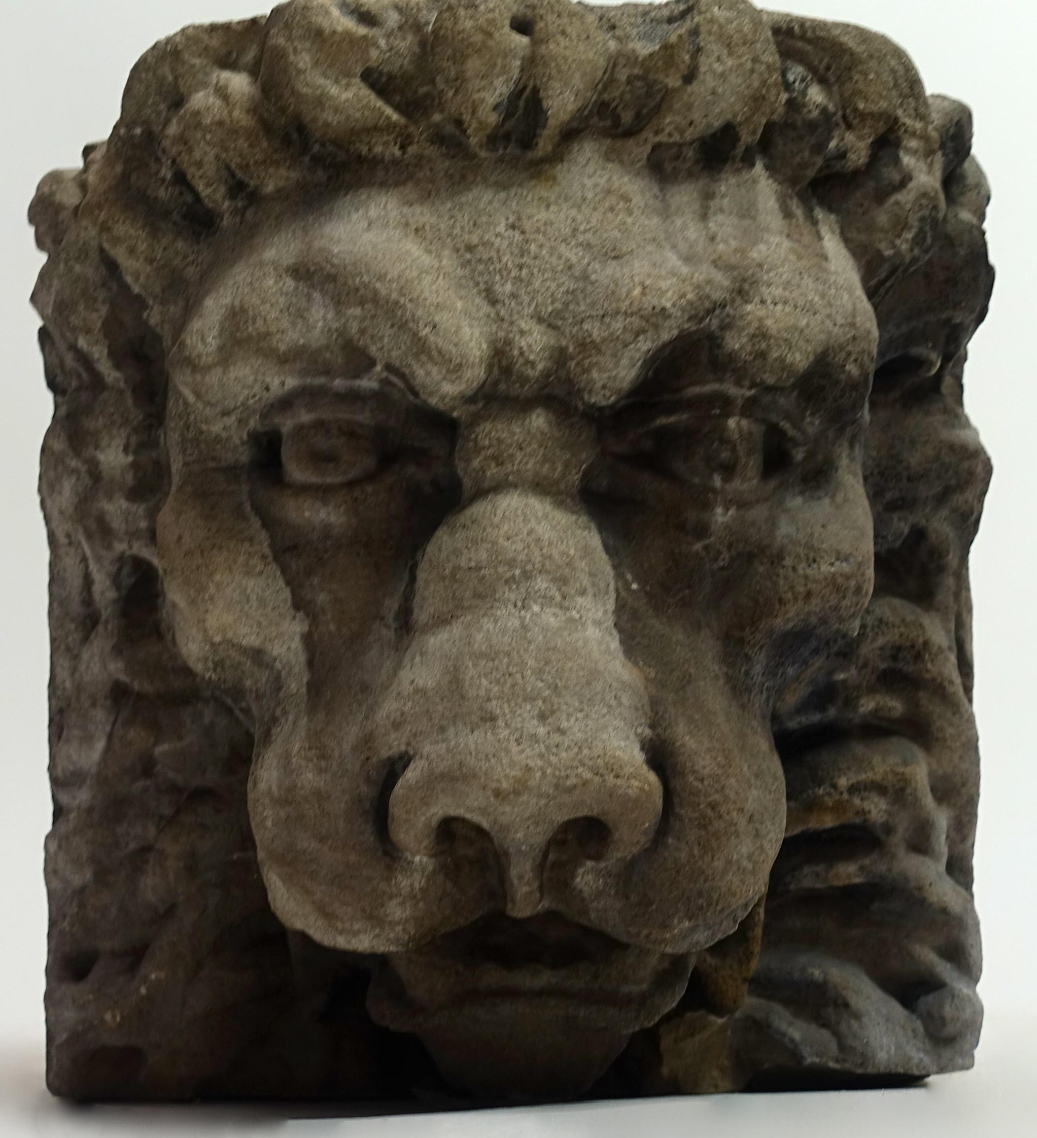 Late 18th or Early 19th Century Carved Stone Lion Head Architectural Element 5