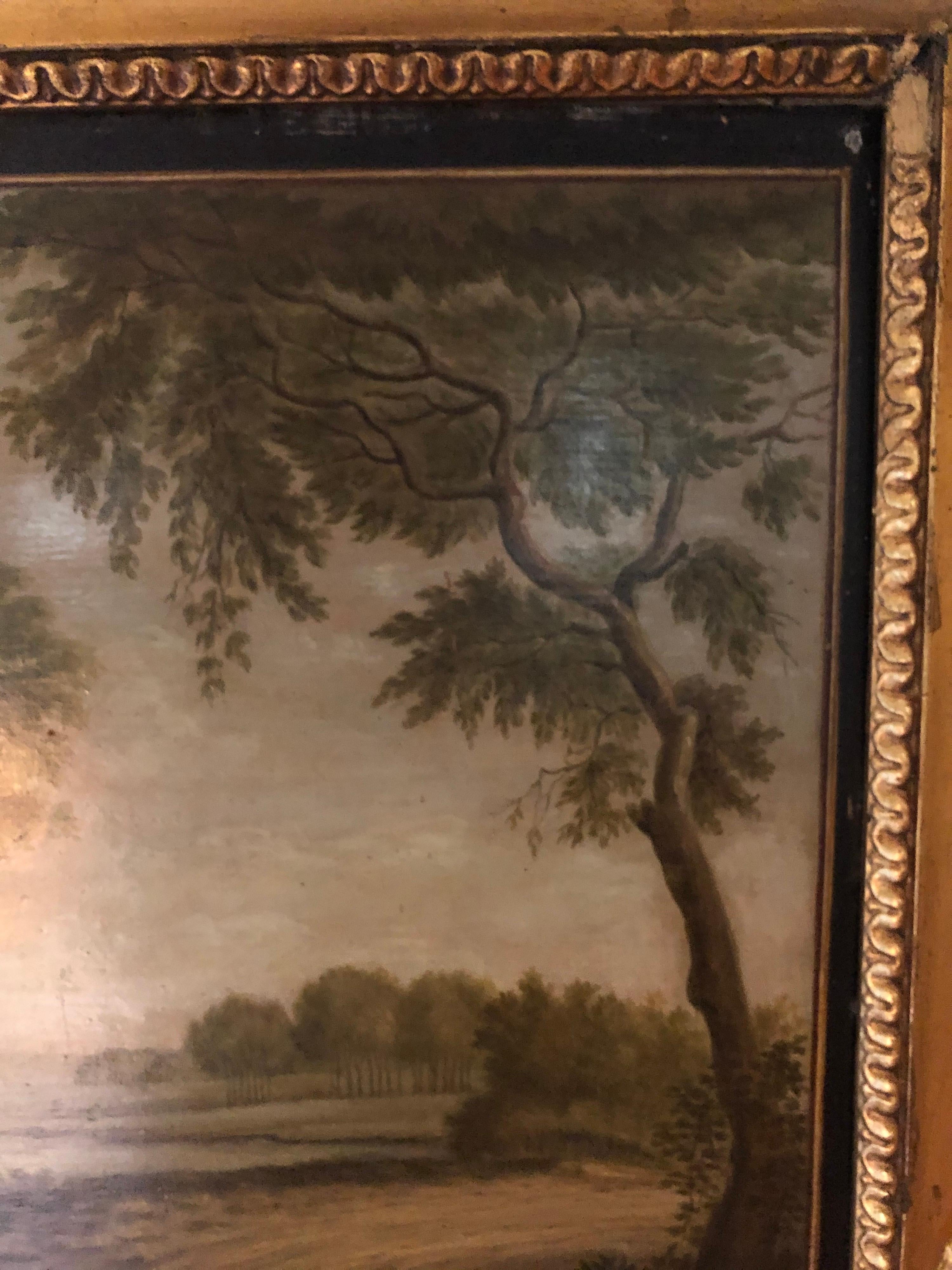 Late 18th-Early 19th Century Danish Oil on Board Landscape Painting For Sale 4