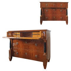 Antique LATE 18th-EARLY 19th CENTURY EMPIRE CHEST OF DRAWERS WITH A SLIDING DESK