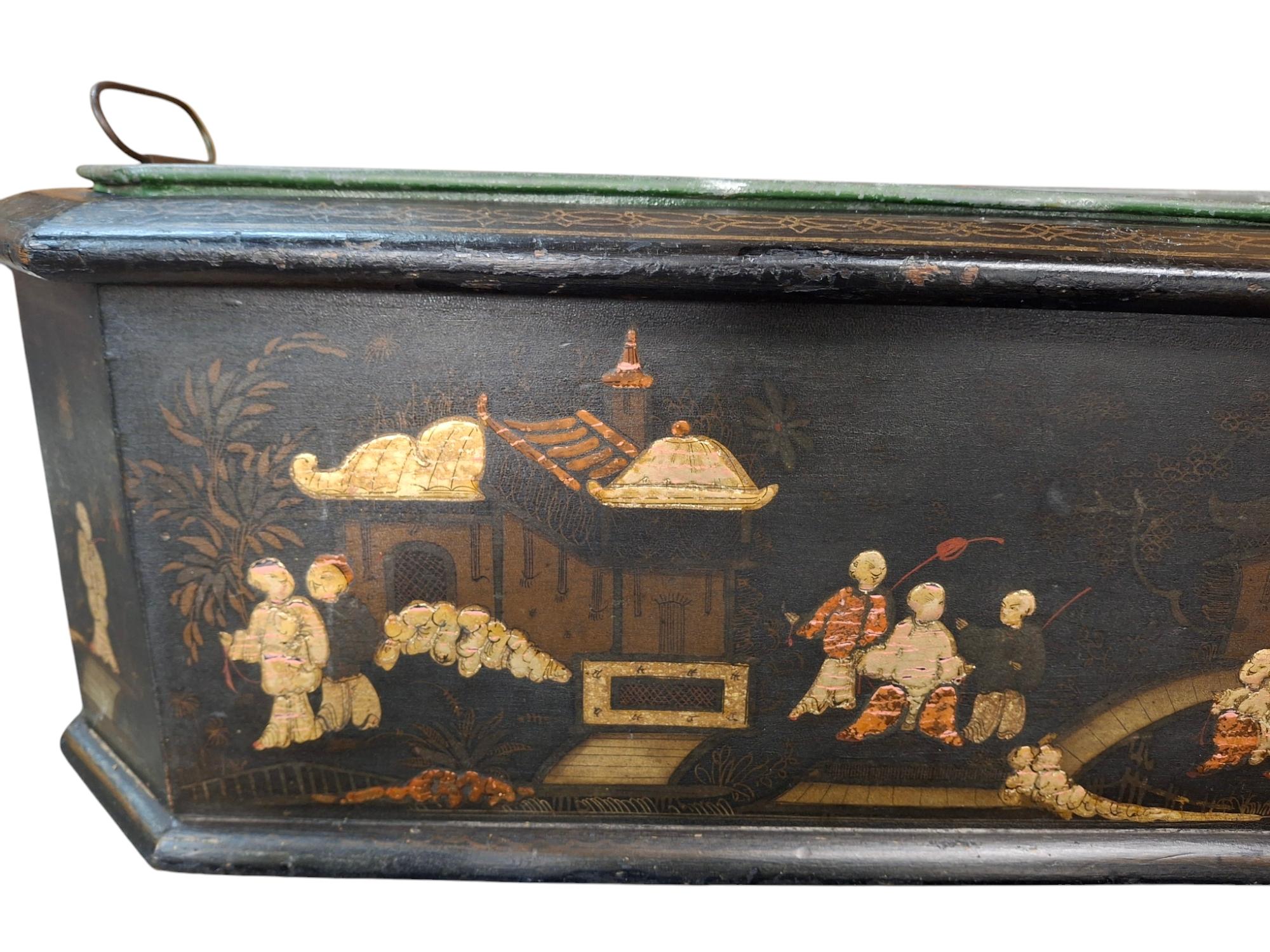 Fin du 18e siècle-début du 19e siècle Jardiniere octogonale en Chinoiserie anglaise en vente 6