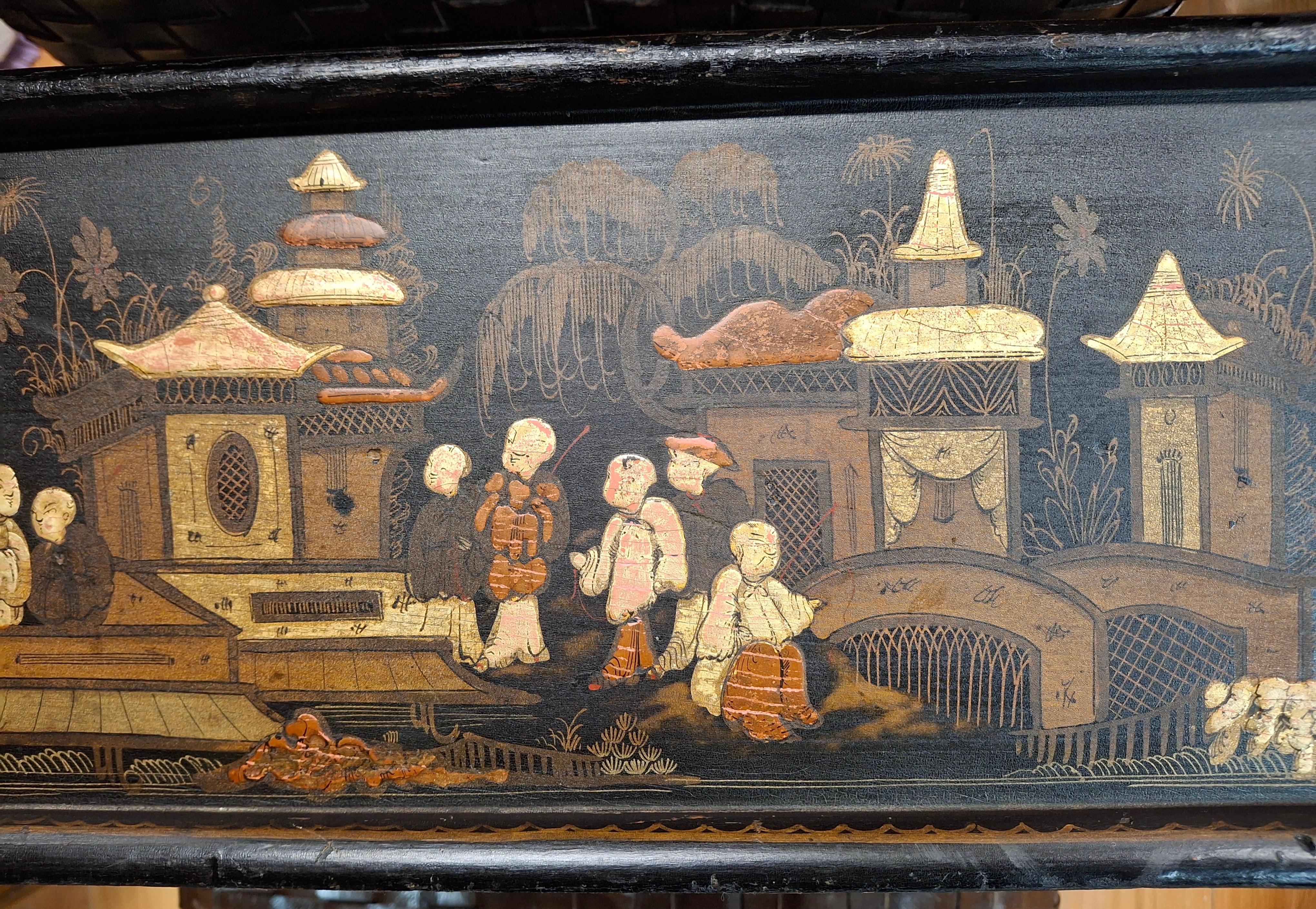 Fin du 18e siècle-début du 19e siècle Jardiniere octogonale en Chinoiserie anglaise en vente 9