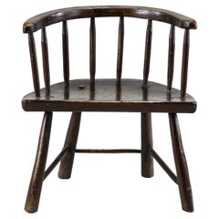 Late 18th Early 19th Century English Primitive Stick Back Fireside Chair
