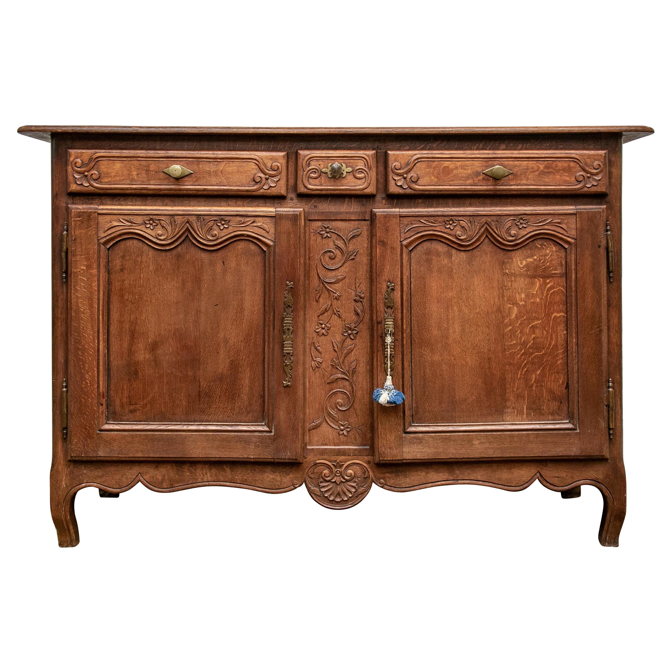Late 18th-Early 19th Century French Carved Oak Buffett